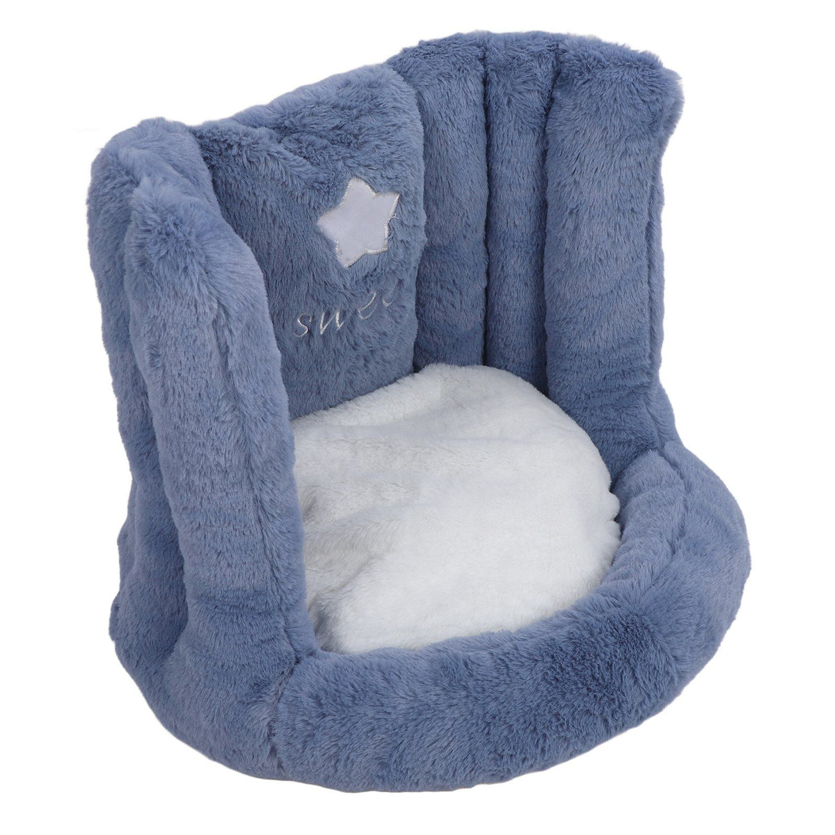 Floor Chair with Back Support Chair Cushion Anti Slip Cute Soft Comfort Velvet Floor Pillow Seating for Office Kids Blue