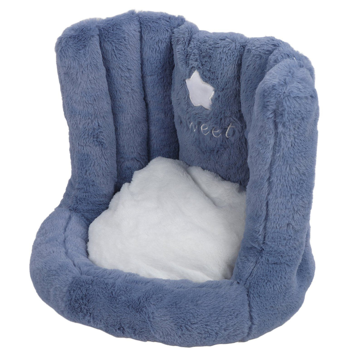 Floor Chair with Back Support Chair Cushion Anti Slip Cute Soft Comfort Velvet Floor Pillow Seating for Office Kids Blue