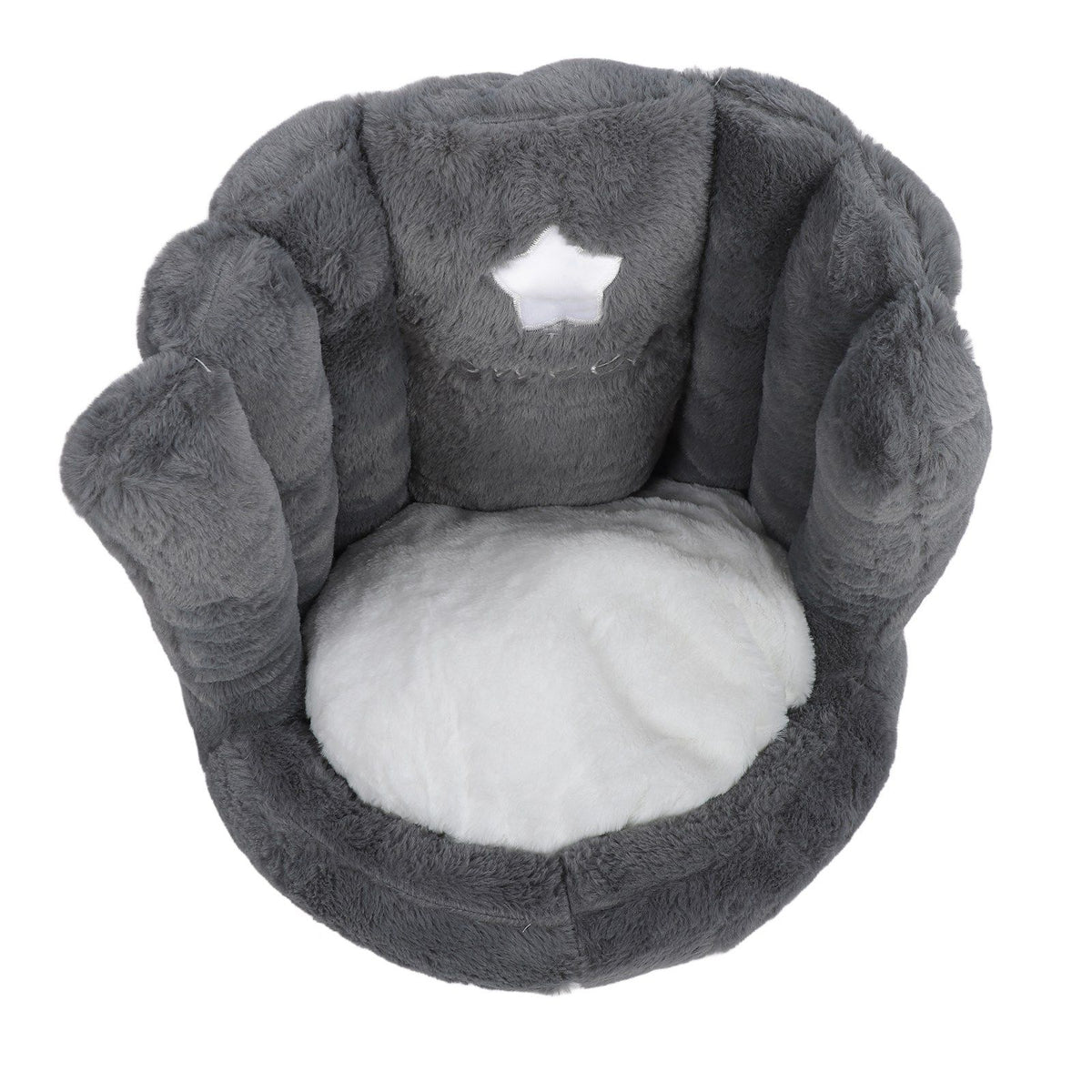 Floor Chair with Back Support Chair Cushion Anti Slip Cute Soft Comfort Velvet Floor Pillow Seating for Office Kids Grey