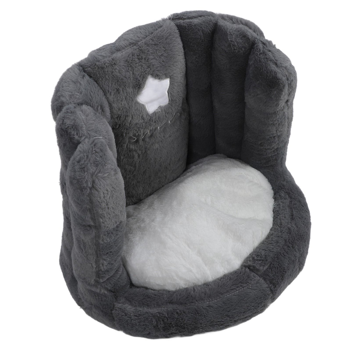 Floor Chair with Back Support Chair Cushion Anti Slip Cute Soft Comfort Velvet Floor Pillow Seating for Office Kids Grey