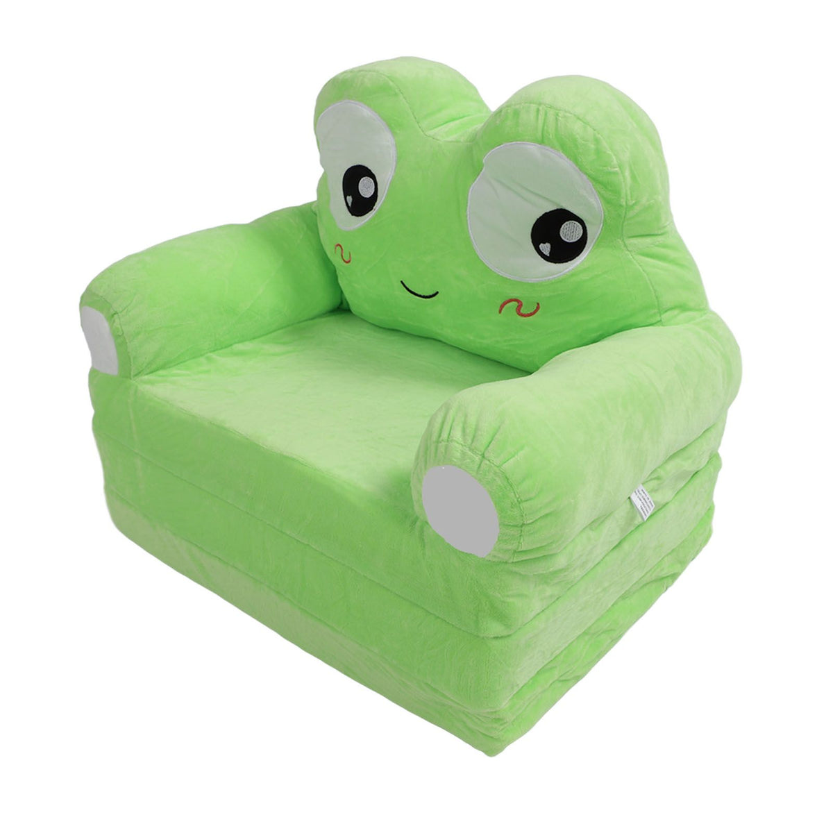 Foldable Kids Sofa Cute Cartoon Design Short Plush Soft Comfortable Portable Children Couch for Home Frog