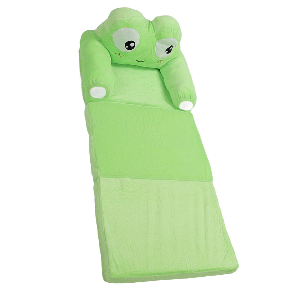 Foldable Kids Sofa Cute Cartoon Design Short Plush Soft Comfortable Portable Children Couch for Home Frog