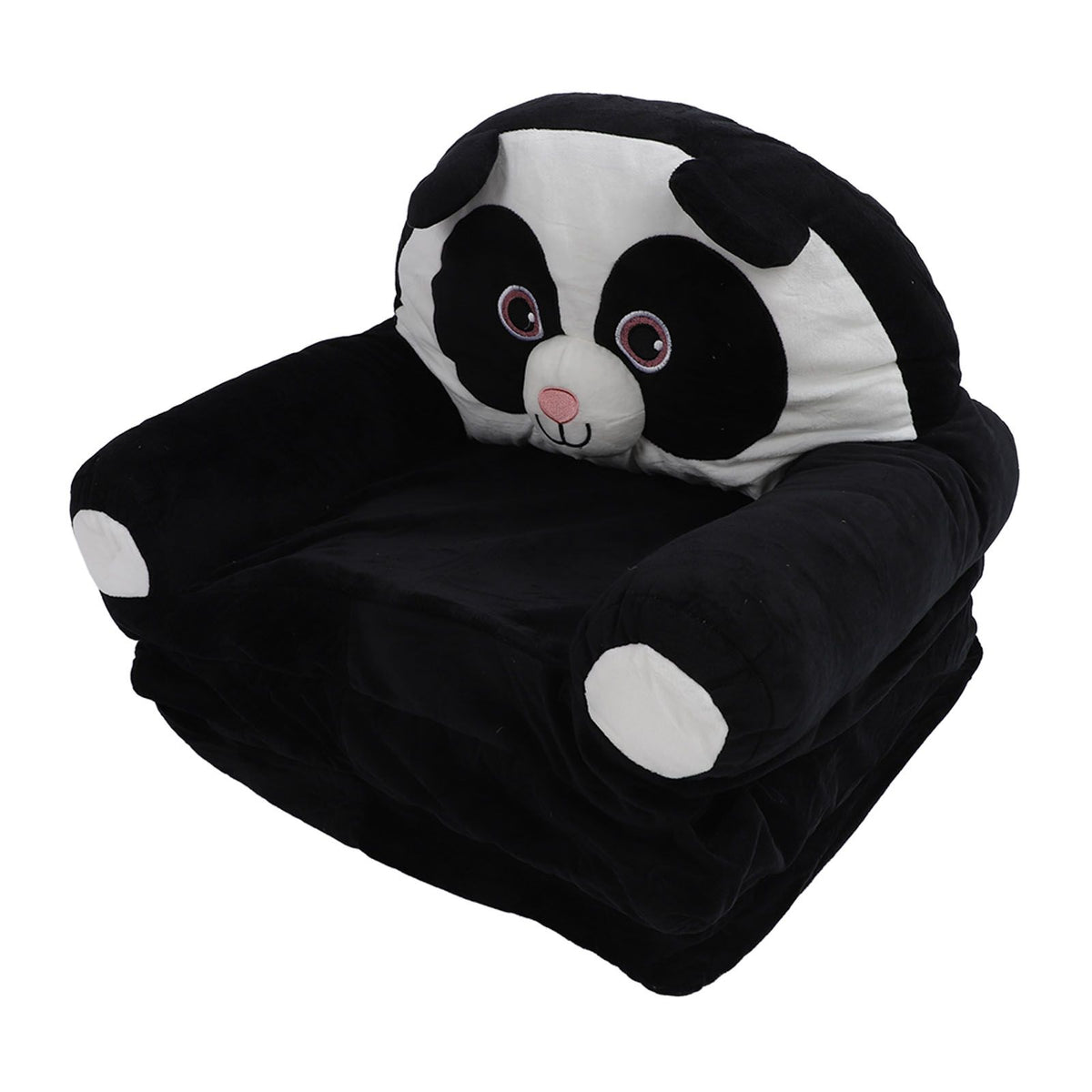 Foldable Kids Sofa Cute Cartoon Design Short Plush Soft Comfortable Portable Children Couch for Home Panda