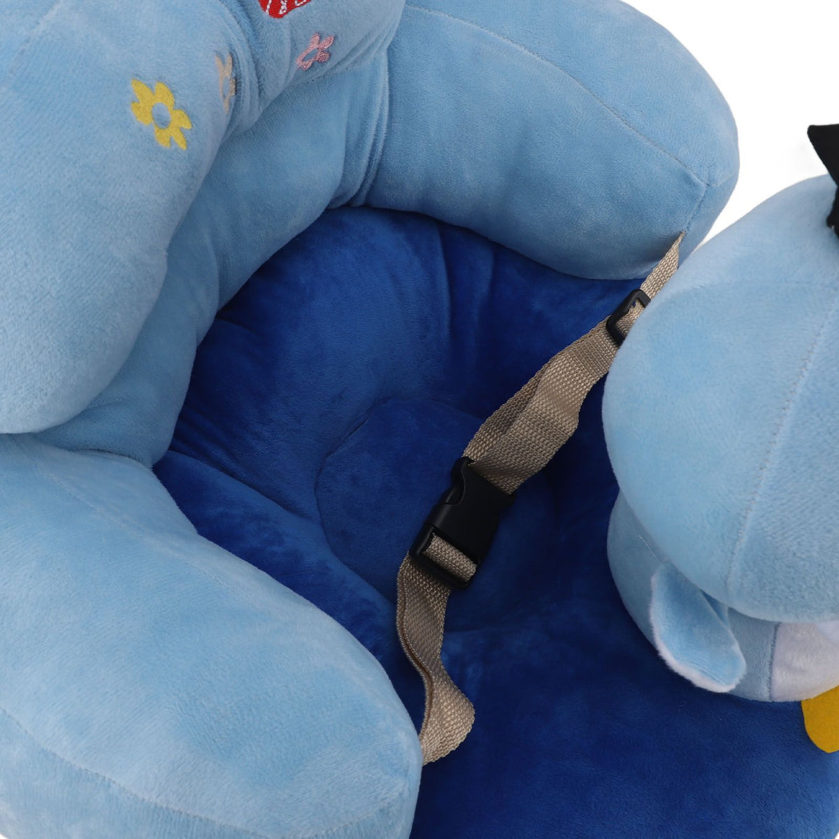 Baby Seat Sofa Comfortable Prevent Falling and Tipping Adjustable Angle Portable Plush Infant Learning Sitting Chair for Toddler Blue Penguin