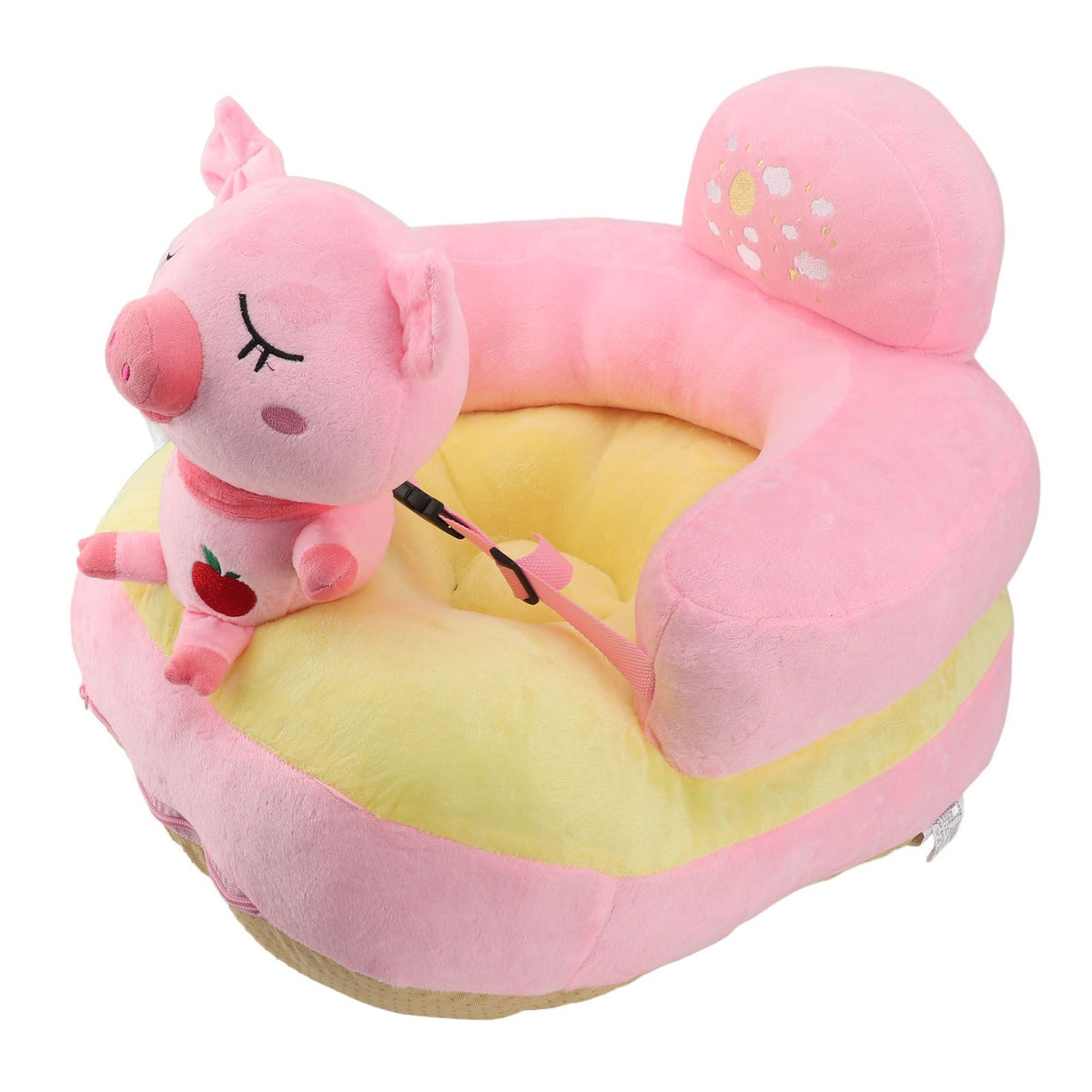 Baby Support Sofa Chair Non Slip Anti Tipping Adjustable Angle Plush Infant Learning Seat Sofa Pink Pig