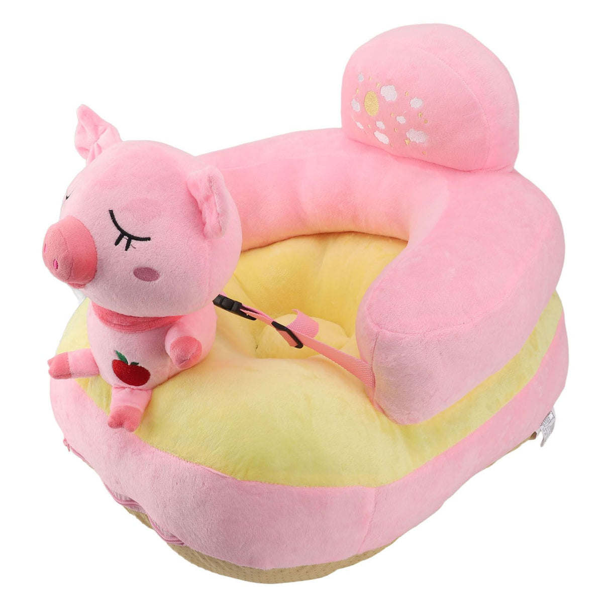 Baby Support Sofa Chair Non Slip Anti Tipping Adjustable Angle Plush Infant Learning Seat Sofa Pink Pig