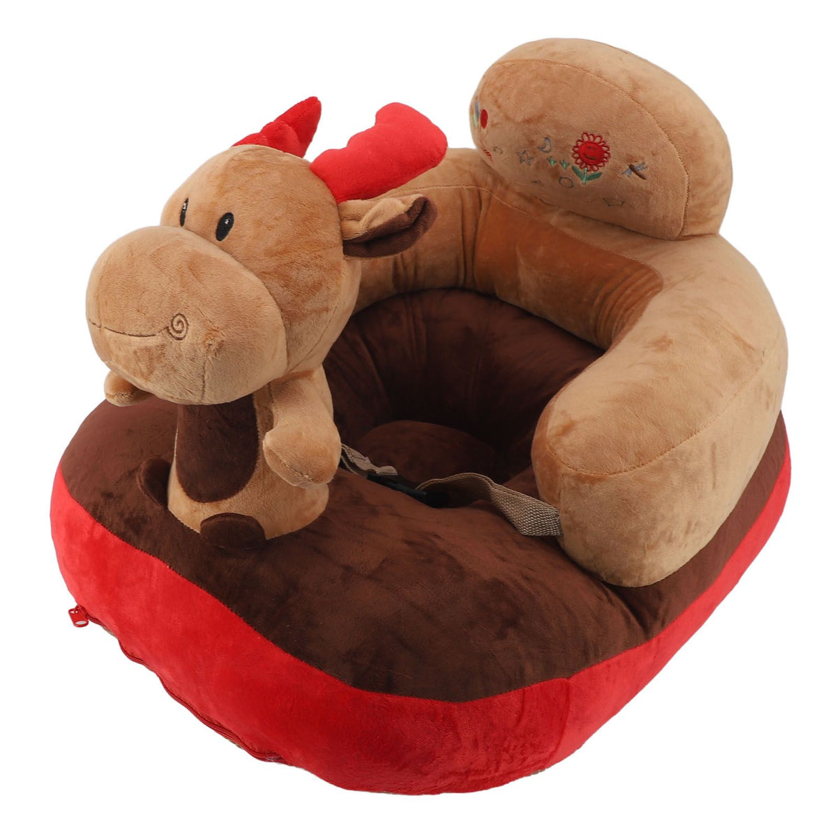 Baby Support Sofa Chair Non Slip Anti Tipping Adjustable Angle Plush Infant Learning Seat Sofa Elk