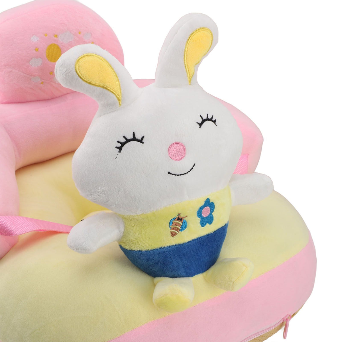 Baby Support Sofa Chair Anti Side Turn Anti Falling Luminous Soft Plush Baby Sofa Learn Sitting Chair for Indoor Rabbit