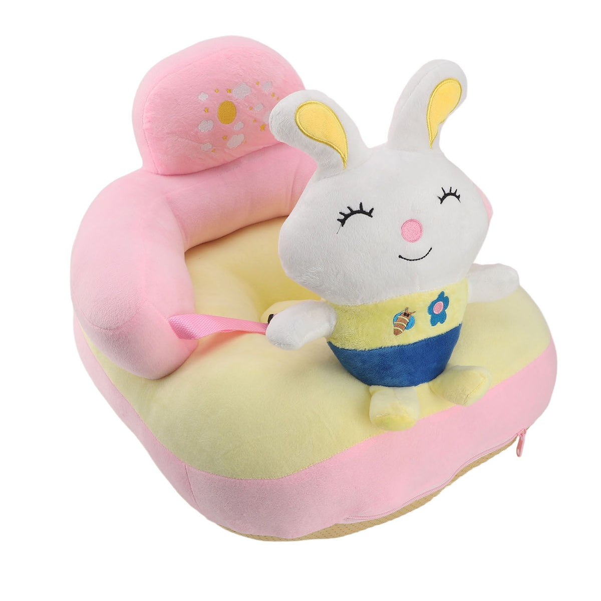 Baby Support Sofa Chair Anti Side Turn Anti Falling Luminous Soft Plush Baby Sofa Learn Sitting Chair for Indoor Rabbit