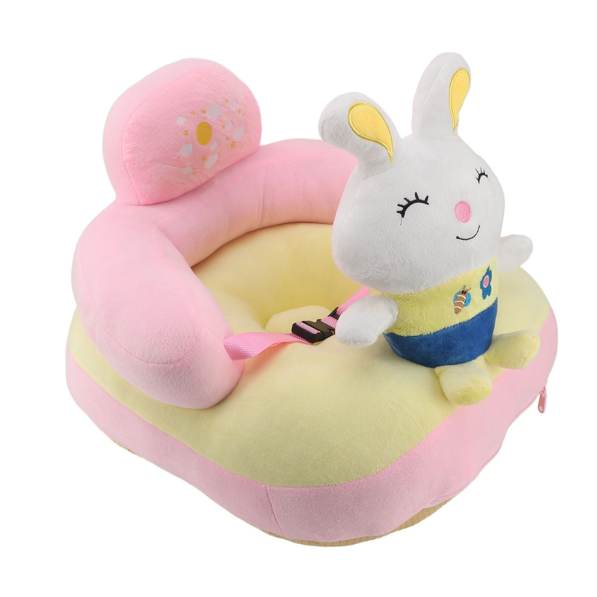 Baby Support Sofa Chair Anti Side Turn Anti Falling Luminous Soft Plush Baby Sofa Learn Sitting Chair for Indoor Rabbit
