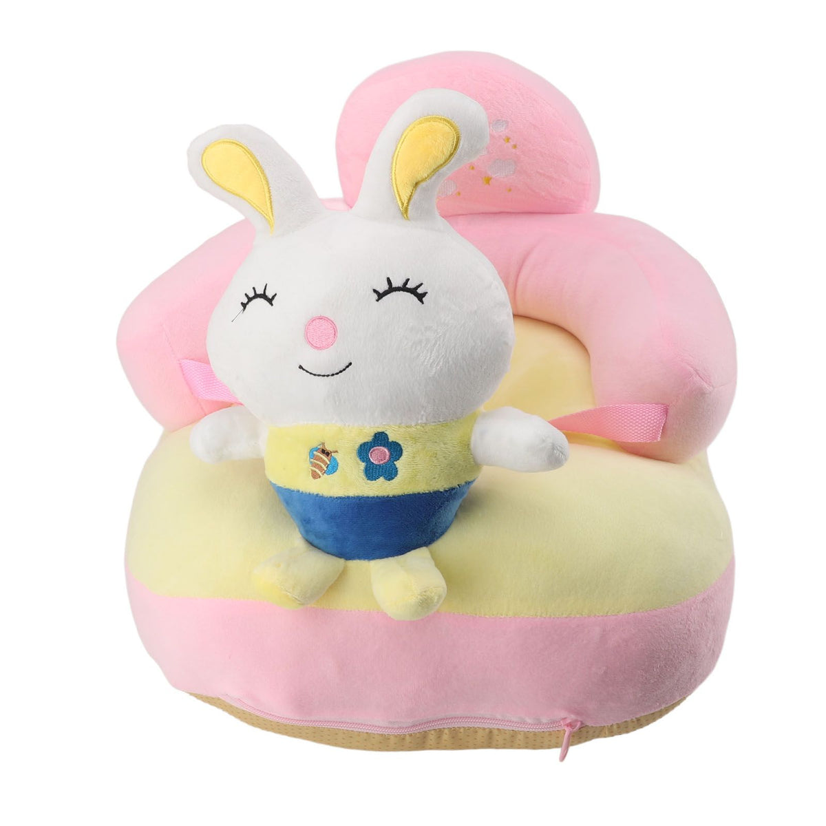 Baby Support Sofa Chair Anti Side Turn Anti Falling Luminous Soft Plush Baby Sofa Learn Sitting Chair for Indoor Rabbit