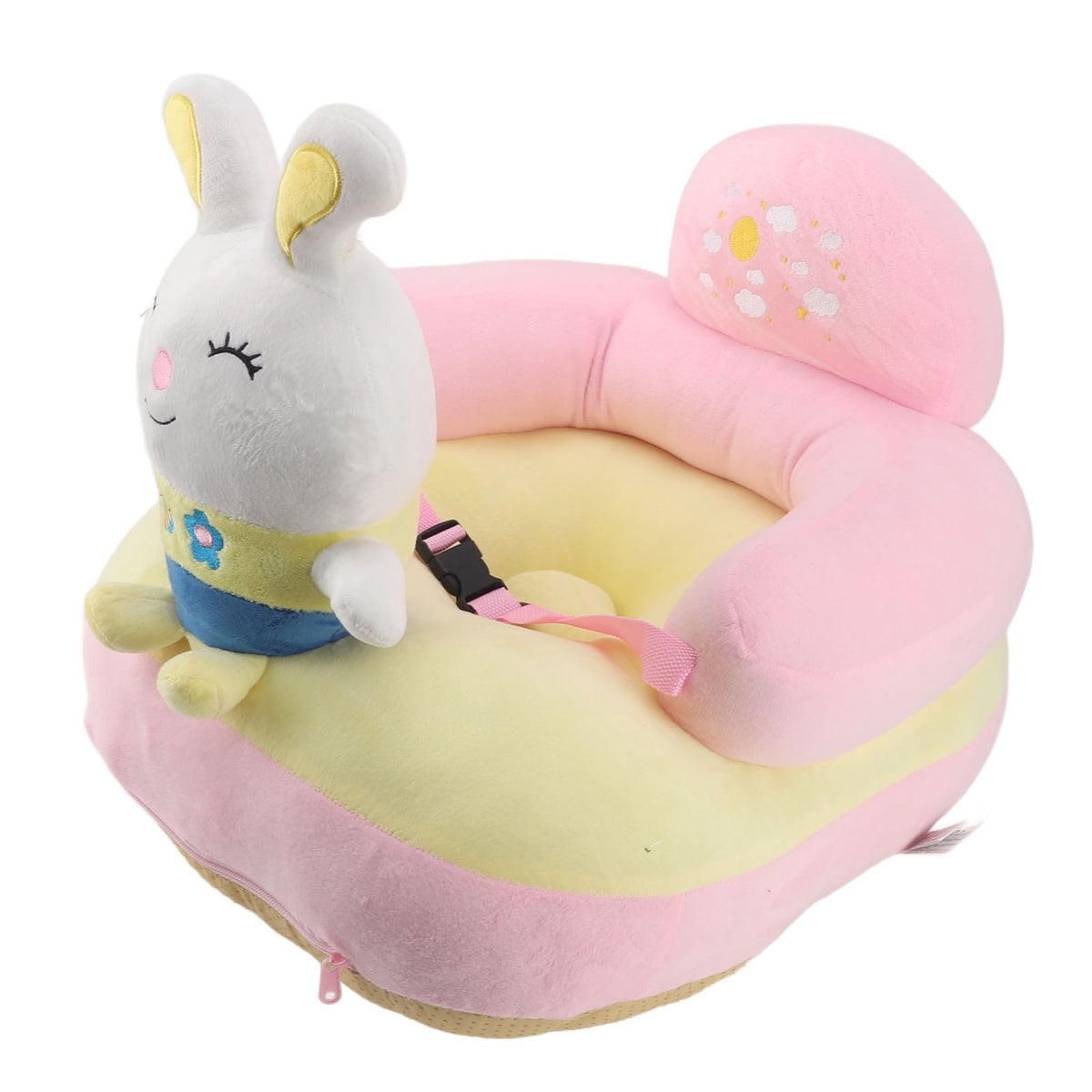 Baby Support Sofa Chair Anti Side Turn Anti Falling Luminous Soft Plush Baby Sofa Learn Sitting Chair for Indoor Rabbit