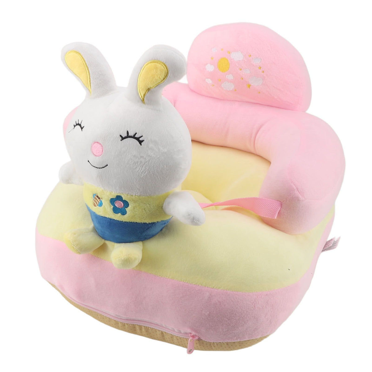 Baby Support Sofa Chair Anti Side Turn Anti Falling Luminous Soft Plush Baby Sofa Learn Sitting Chair for Indoor Rabbit