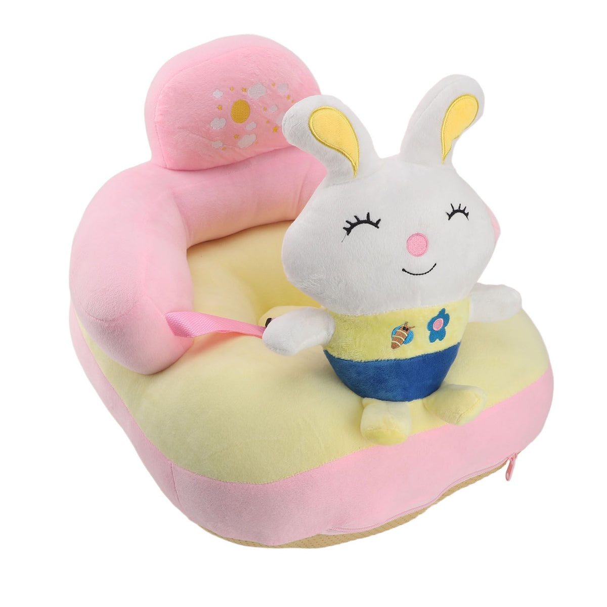 Baby Support Sofa Chair Anti Side Turn Anti Falling Luminous Soft Plush Baby Sofa Learn Sitting Chair for Indoor Rabbit