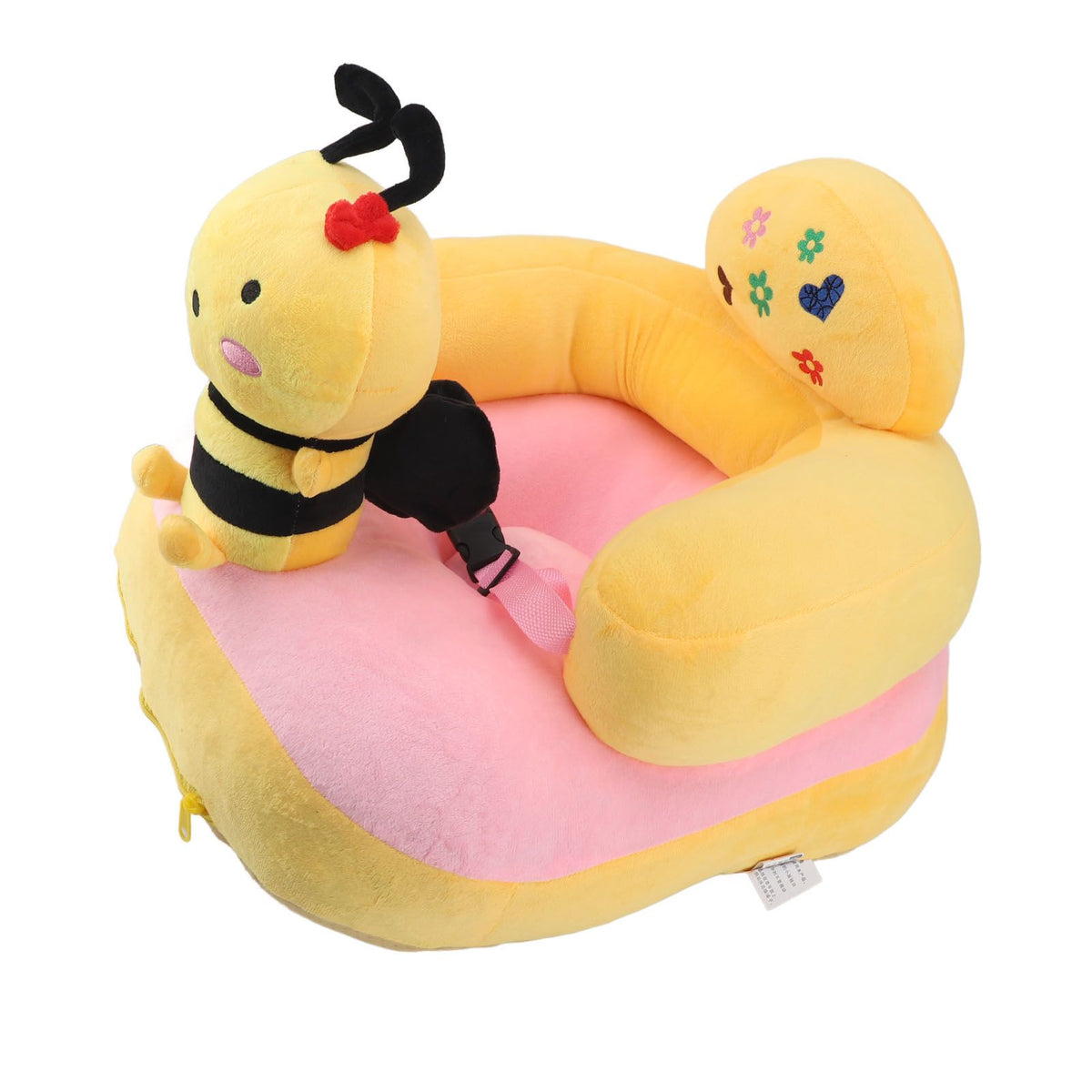 Baby Support Sofa Chair Anti Side Turn Anti Falling Luminous Soft Plush Baby Sofa Learn Sitting Chair for Indoor Bee