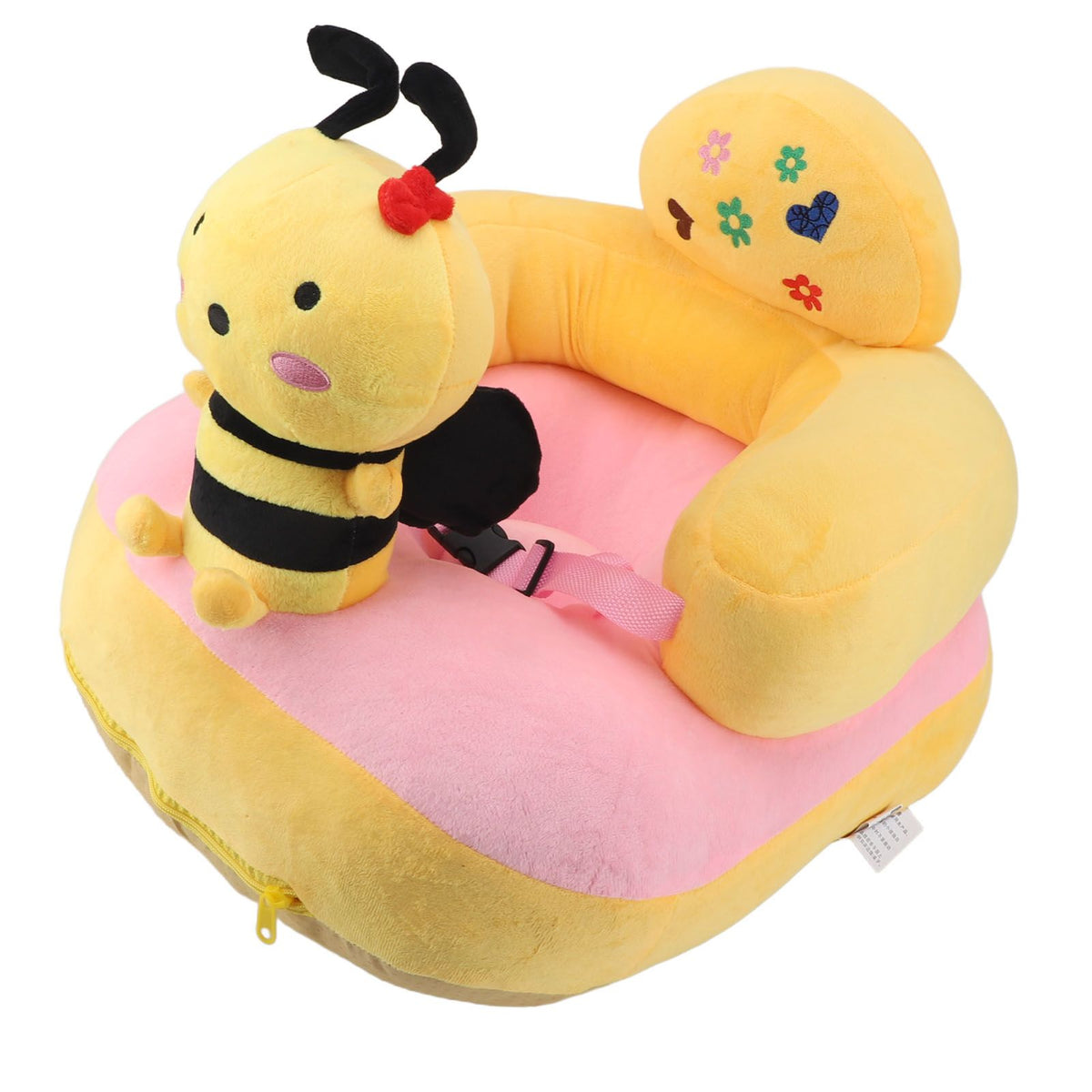 Baby Support Sofa Chair Anti Side Turn Anti Falling Luminous Soft Plush Baby Sofa Learn Sitting Chair for Indoor Bee