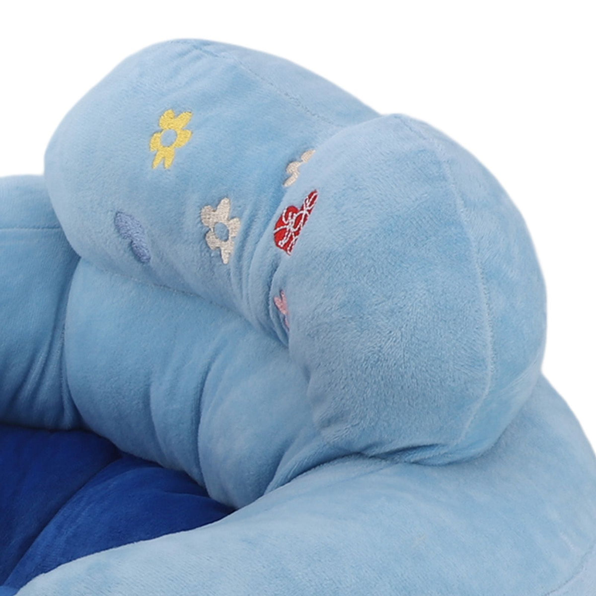 Cartoon Baby Support Seat Plush Adjustable Stable Children Learn Sitting Seat for Home Blue Penguin