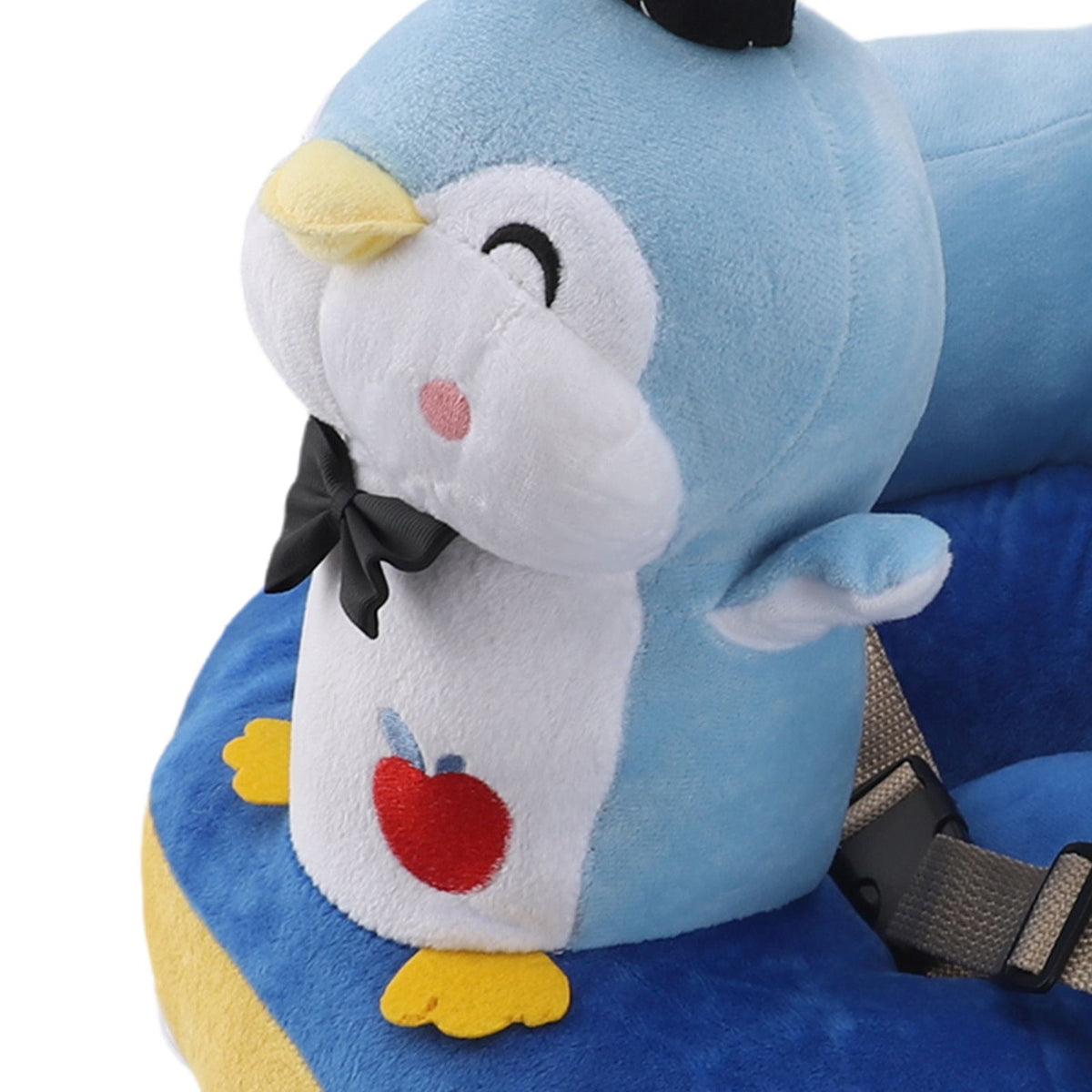 Cartoon Baby Support Seat Plush Adjustable Stable Children Learn Sitting Seat for Home Blue Penguin