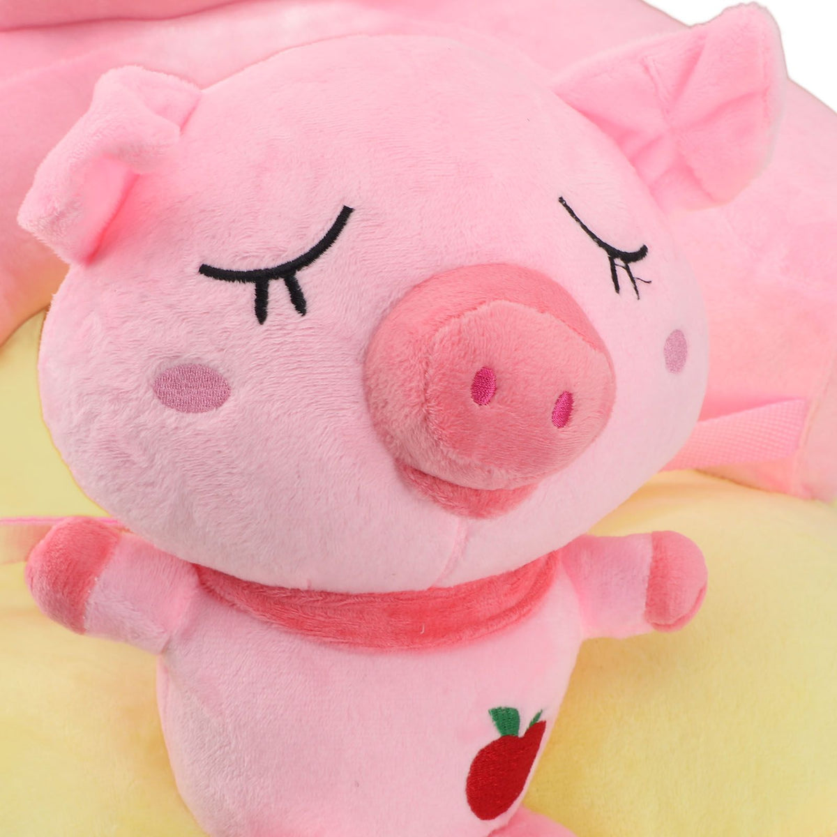 Baby Sitting Sofa Chair Comfortable Anti Rollover Portable Plush Infants Toddler Learning to Sit Chair with Light for Home Pink Pig