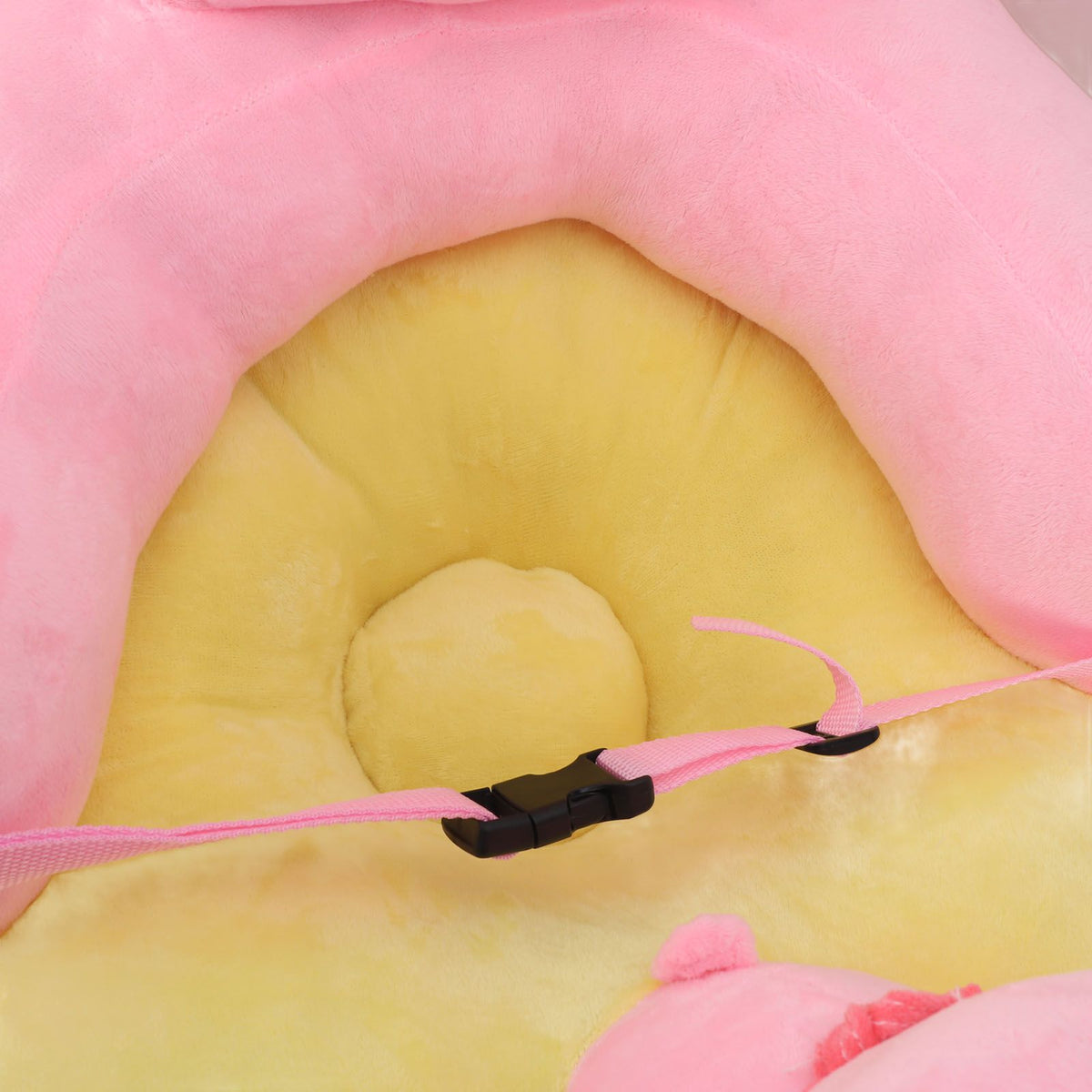Baby Sitting Sofa Chair Comfortable Anti Rollover Portable Plush Infants Toddler Learning to Sit Chair with Light for Home Pink Pig