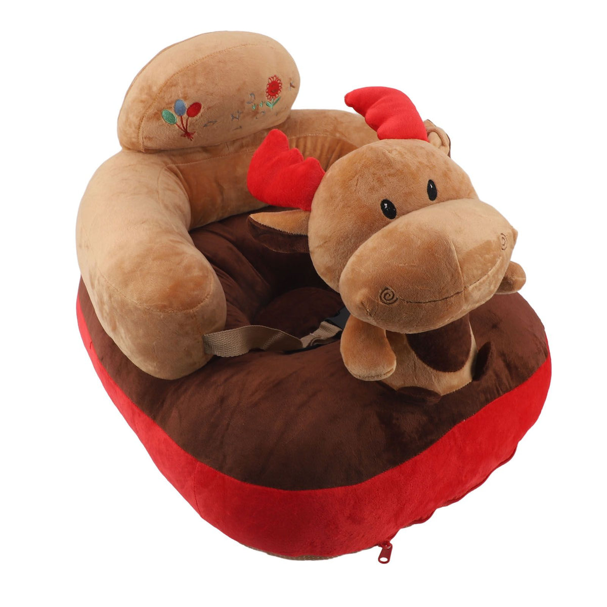 Baby Sitting Sofa Chair Comfortable Anti Rollover Portable Plush Infants Toddler Learning to Sit Chair with Light for Home Elk