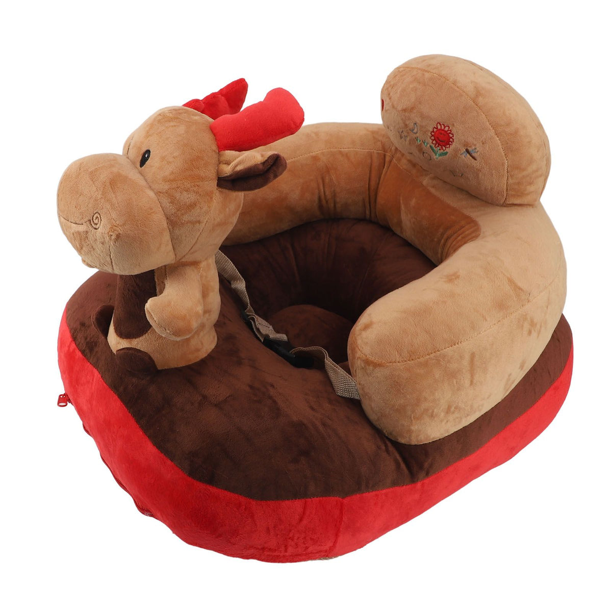Baby Sitting Sofa Chair Comfortable Anti Rollover Portable Plush Infants Toddler Learning to Sit Chair with Light for Home Elk