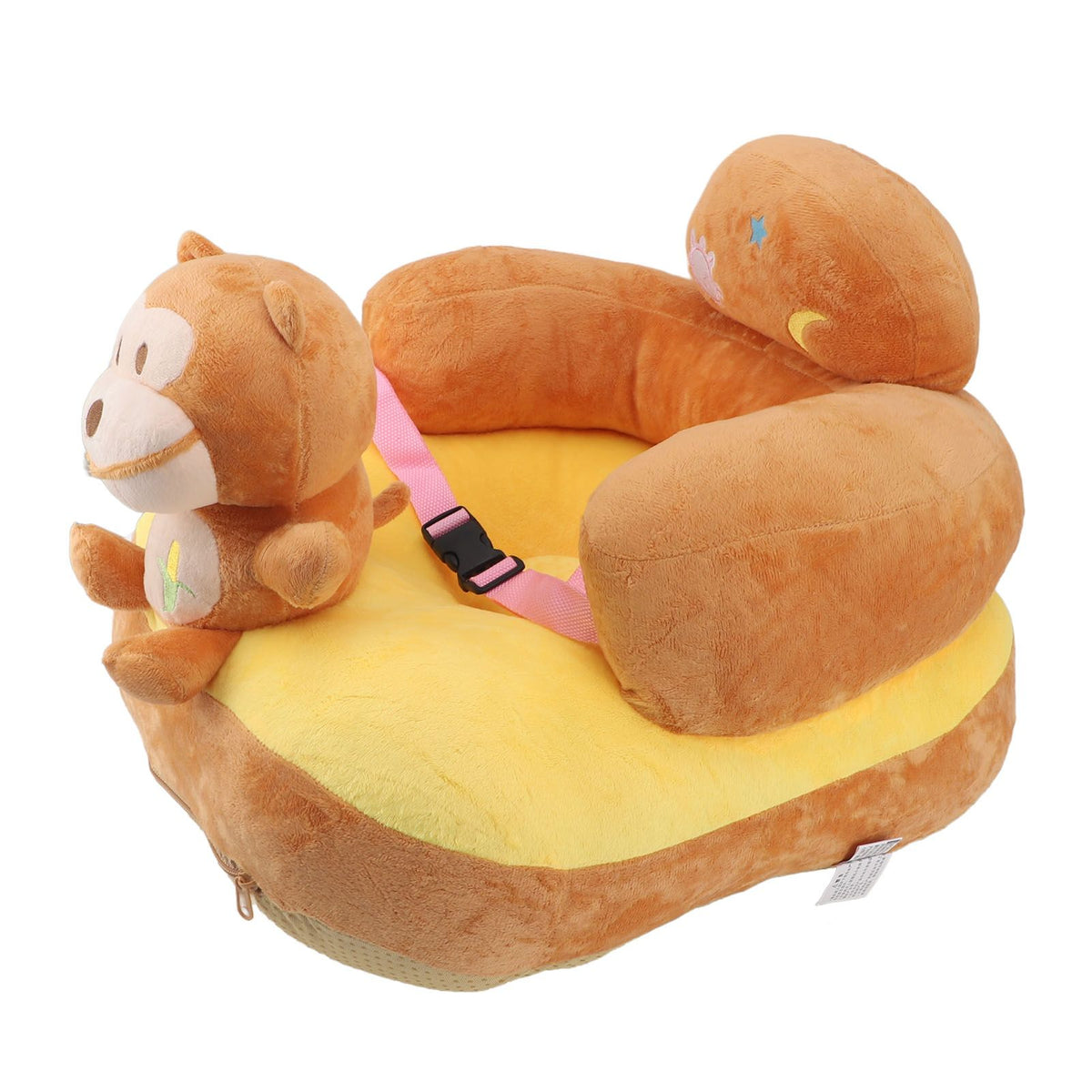 Baby Sitting Sofa Chair Comfortable Anti Rollover Portable Plush Infants Toddler Learning to Sit Chair with Light for Home Monkey