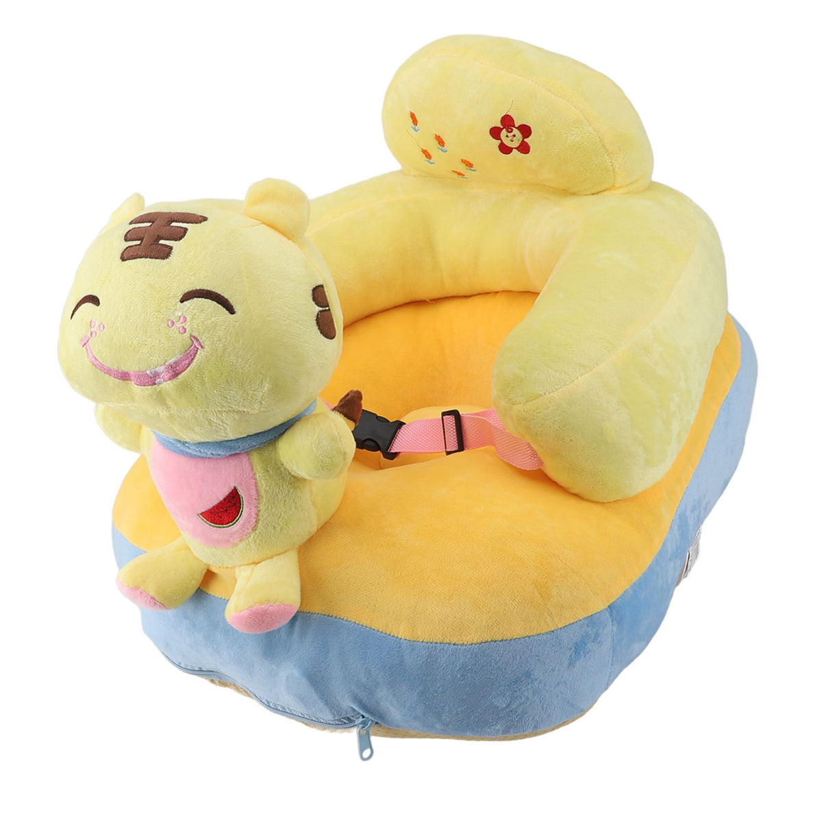 Baby Support Seat Sofa Soft Plush Comfortable Cute Animal Shape Prevent Slip Adjustable Baby Learn Sitting Support Seat Tiger