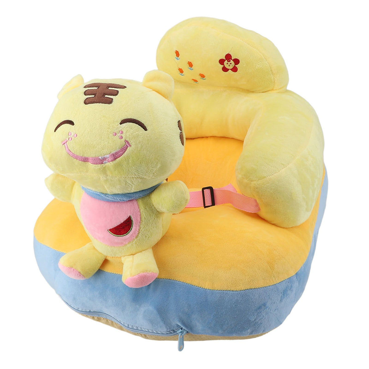 Baby Support Seat Sofa Soft Plush Comfortable Cute Animal Shape Prevent Slip Adjustable Baby Learn Sitting Support Seat Tiger