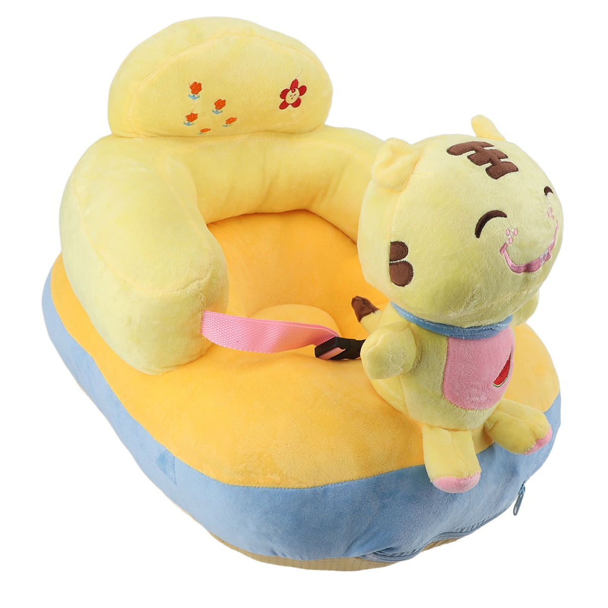 Baby Support Seat Sofa Soft Plush Comfortable Cute Animal Shape Prevent Slip Adjustable Baby Learn Sitting Support Seat Tiger