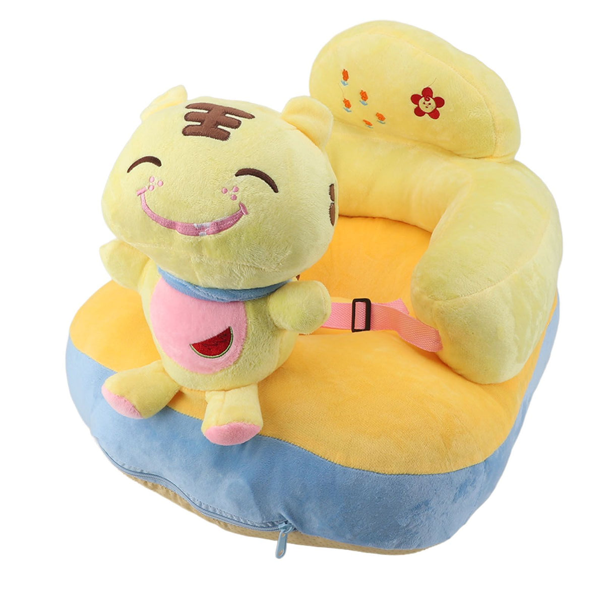 Baby Support Seat Sofa Soft Plush Comfortable Cute Animal Shape Prevent Slip Adjustable Baby Learn Sitting Support Seat Tiger