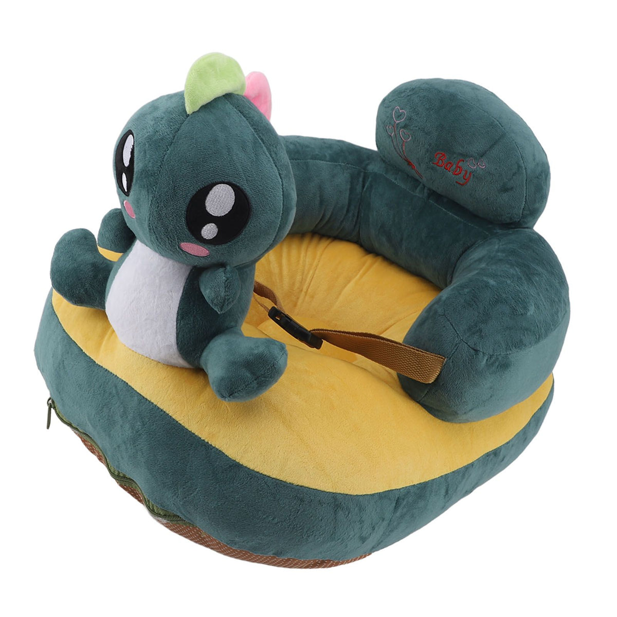 Baby Support Seat Sofa Soft Plush Comfortable Cute Animal Shape Prevent Slip Adjustable Baby Learn Sitting Support Seat Green Dinosaur