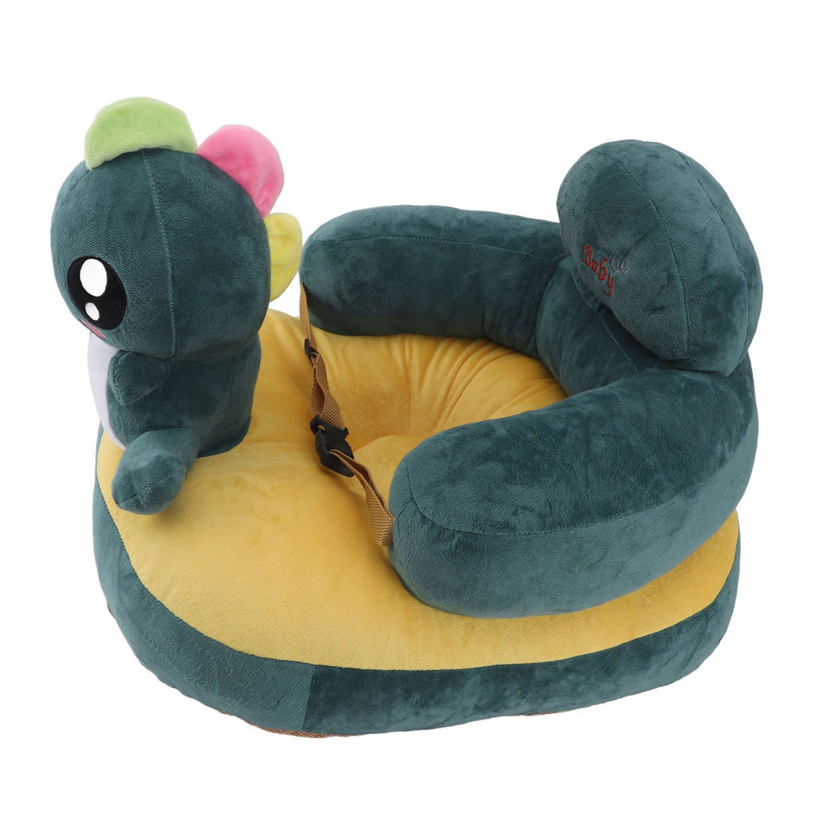Learning Sitting Chair Prevents Falls Adjustable Angle Portable Safe Super Soft Plush Baby Support Seat Green Dinosaur