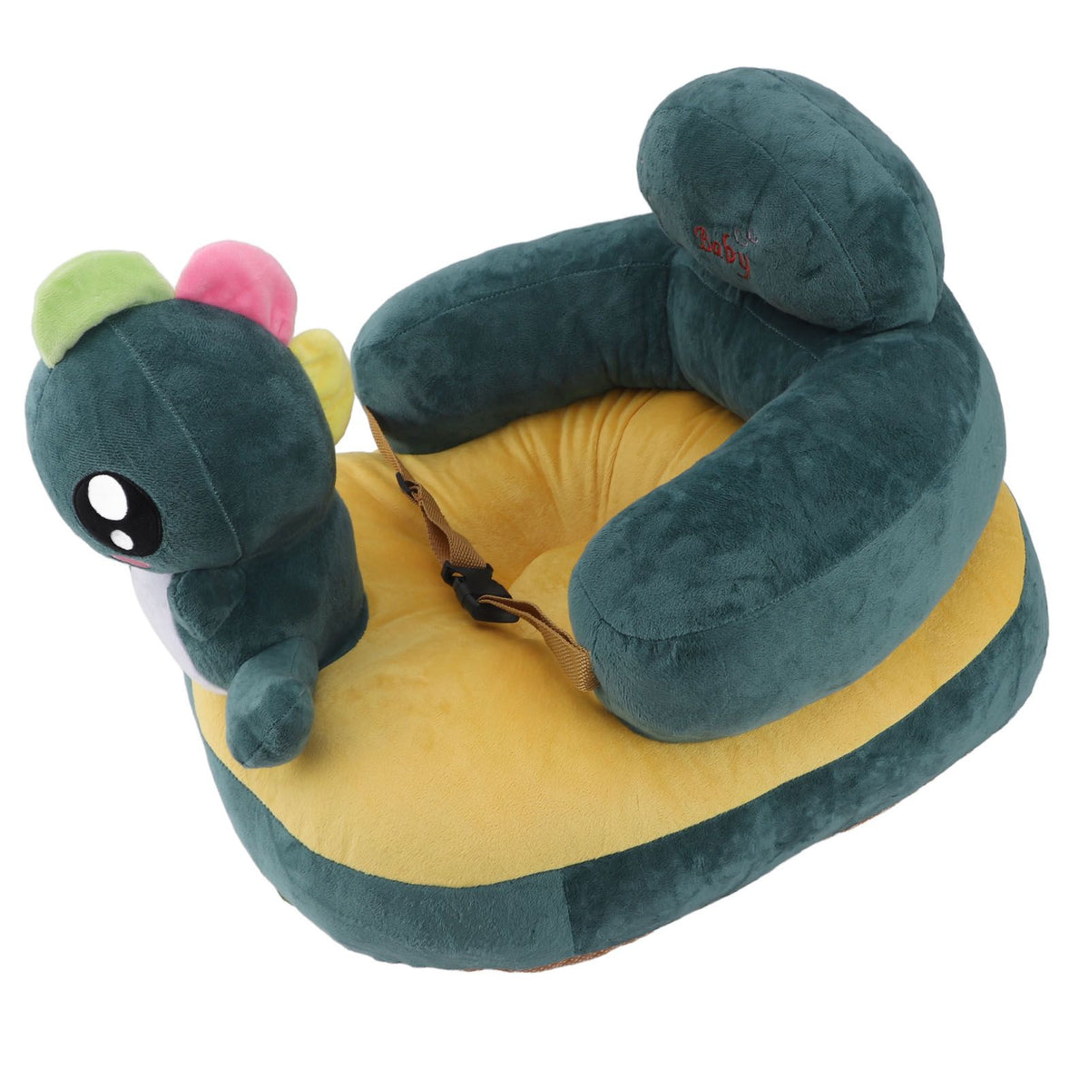 Learning Sitting Chair Prevents Falls Adjustable Angle Portable Safe Super Soft Plush Baby Support Seat Green Dinosaur