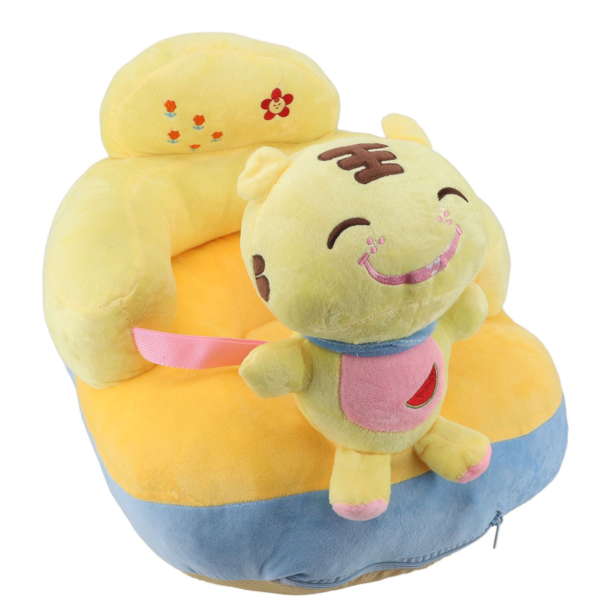 Baby Support Seat Sofa Soft Plush Comfortable Adjustable Angle Bluetooth Function Baby Sitting Support for Indoor Tiger Pattern