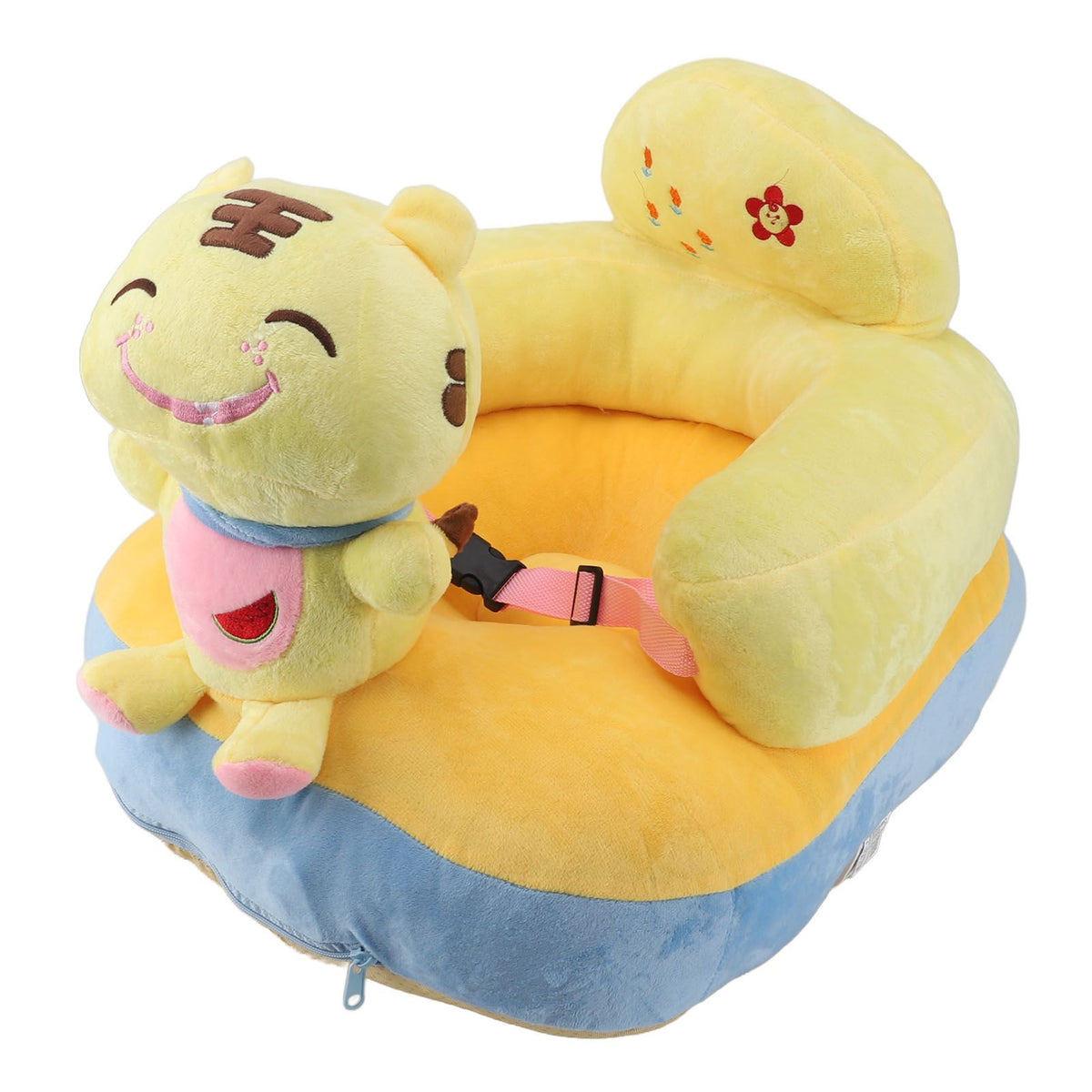 Baby Support Seat Sofa Soft Plush Comfortable Adjustable Angle Bluetooth Function Baby Sitting Support for Indoor Tiger Pattern