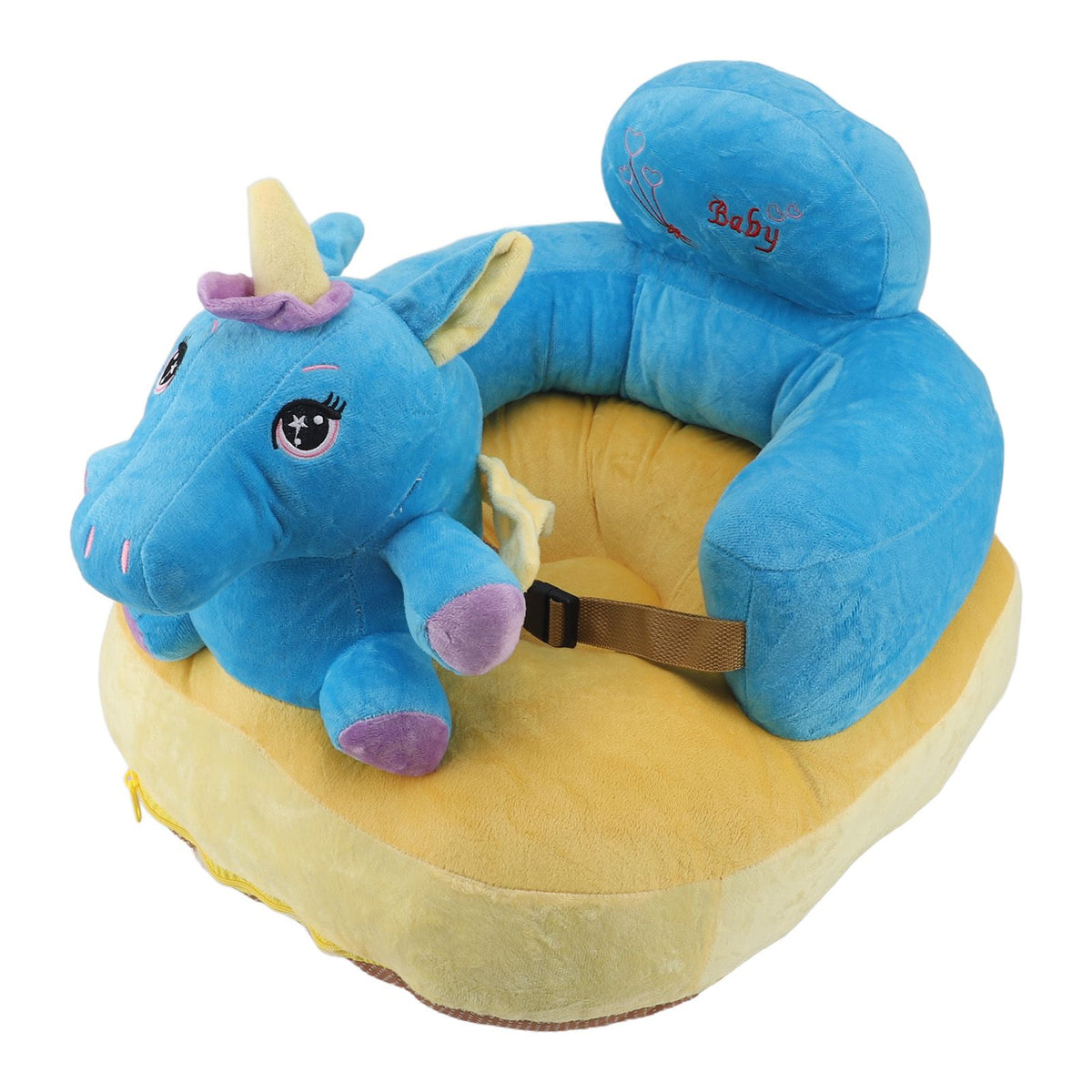 Baby Support Sofa Adjustable Angle Stable Electric Infant Sit Up Chair Floor Seat Plush Lounger for Household Horse