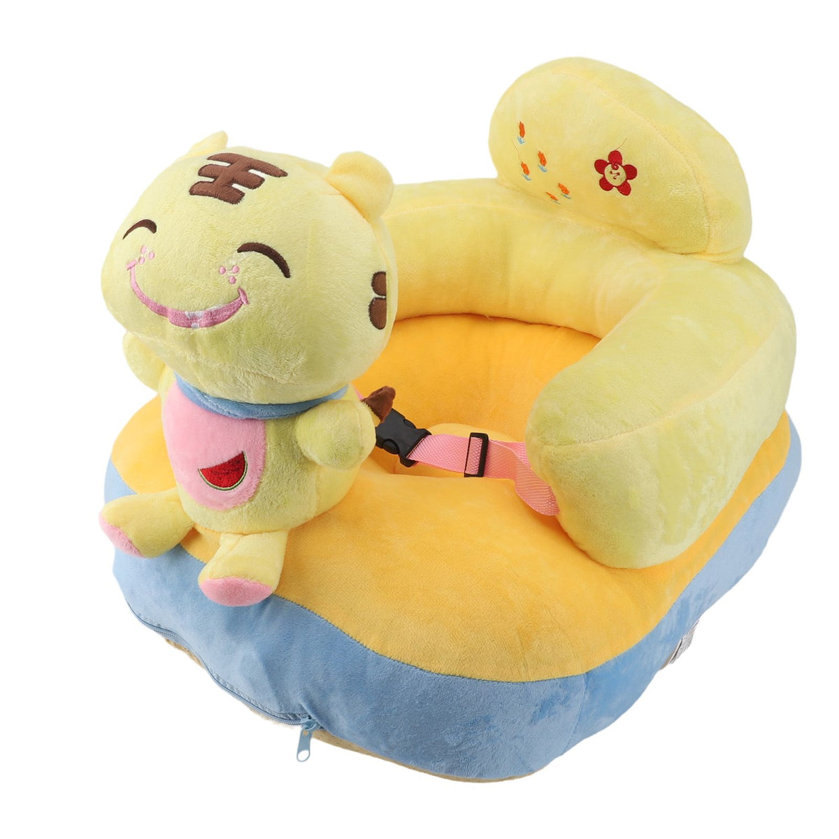 Baby Support Sofa Adjustable Angle Stable Electric Infant Sit Up Chair Floor Seat Plush Lounger for Household Tiger