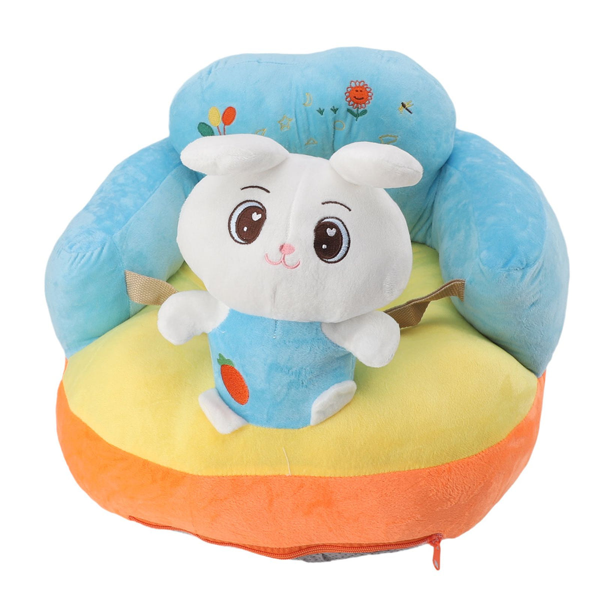 Baby Support Sofa Adjustable Angle Stable Electric Infant Sit Up Chair Floor Seat Plush Lounger for Household Rabbit
