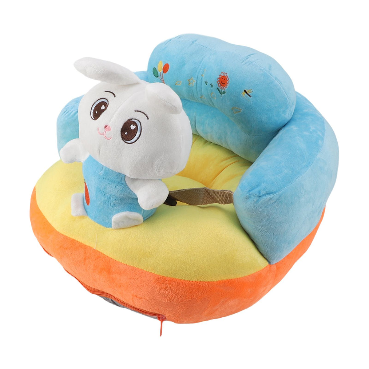 Baby Support Sofa Adjustable Angle Stable Electric Infant Sit Up Chair Floor Seat Plush Lounger for Household Rabbit
