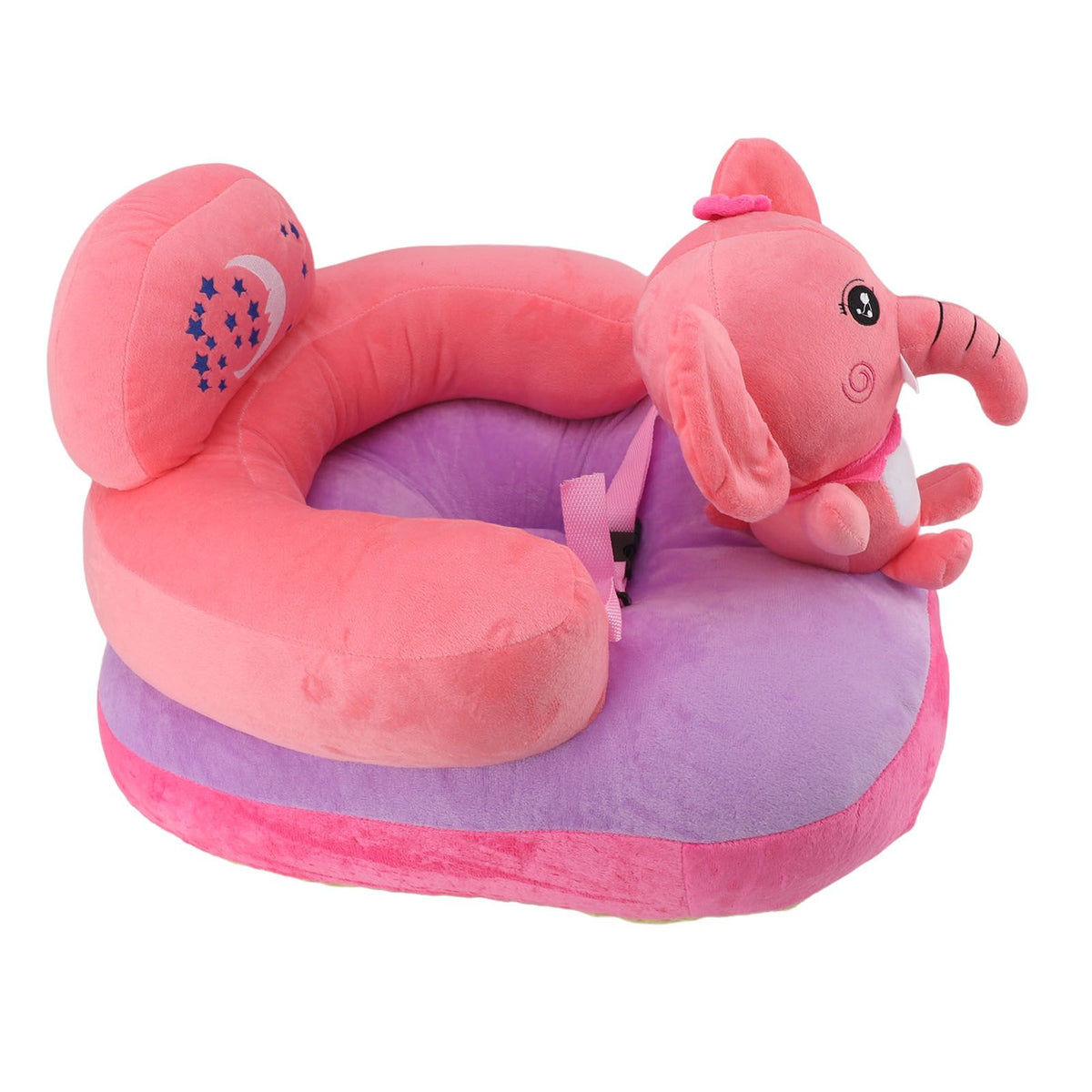 Baby Sofa Chair Floor Support Seat Plush Cute Cartoon Animal Angle Adjustable Baby Learning to Sit Chair with USB Cable for Toddlers Boys Girls Elephant
