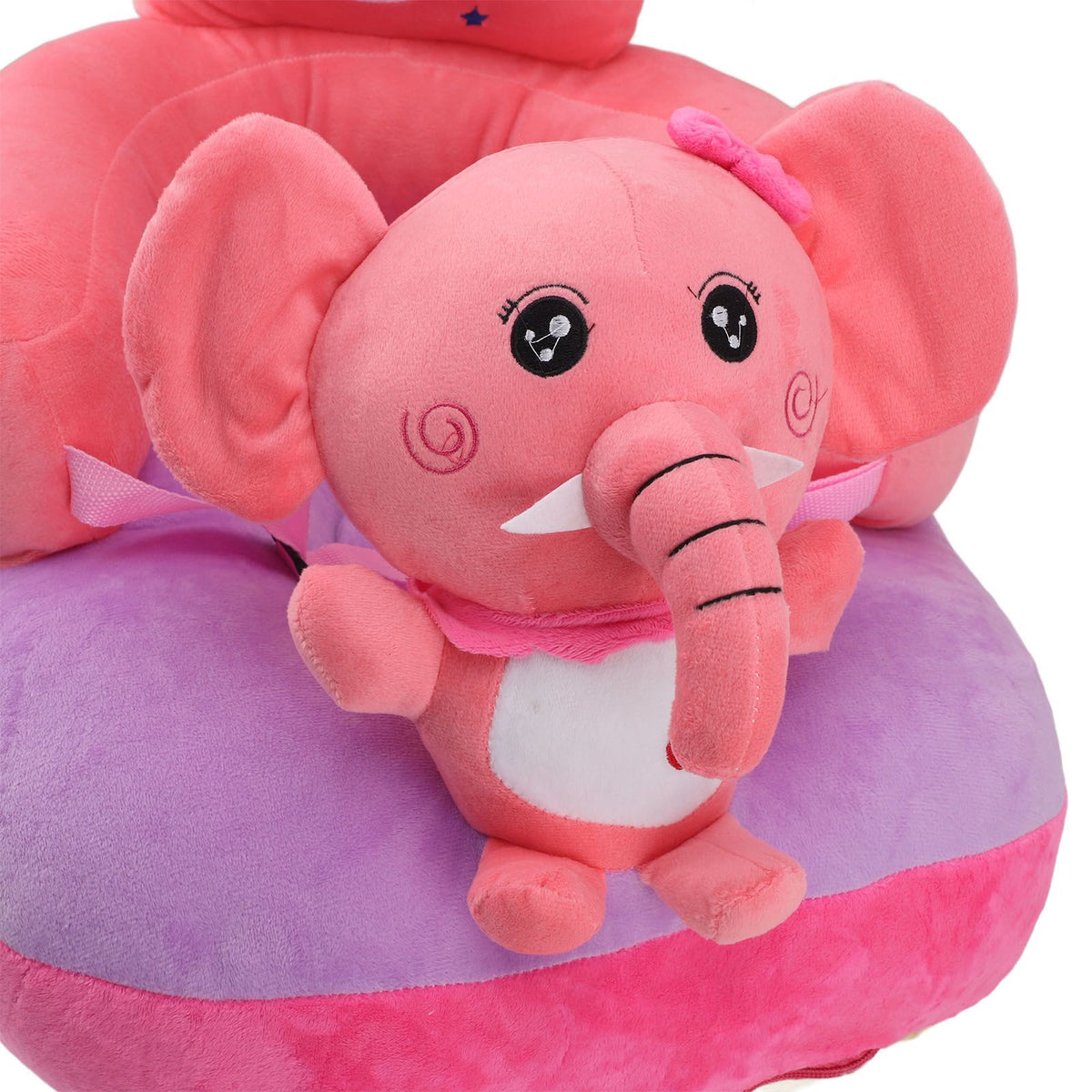 Baby Sofa Chair Floor Support Seat Plush Cute Cartoon Animal Angle Adjustable Baby Learning to Sit Chair with USB Cable for Toddlers Boys Girls Elephant