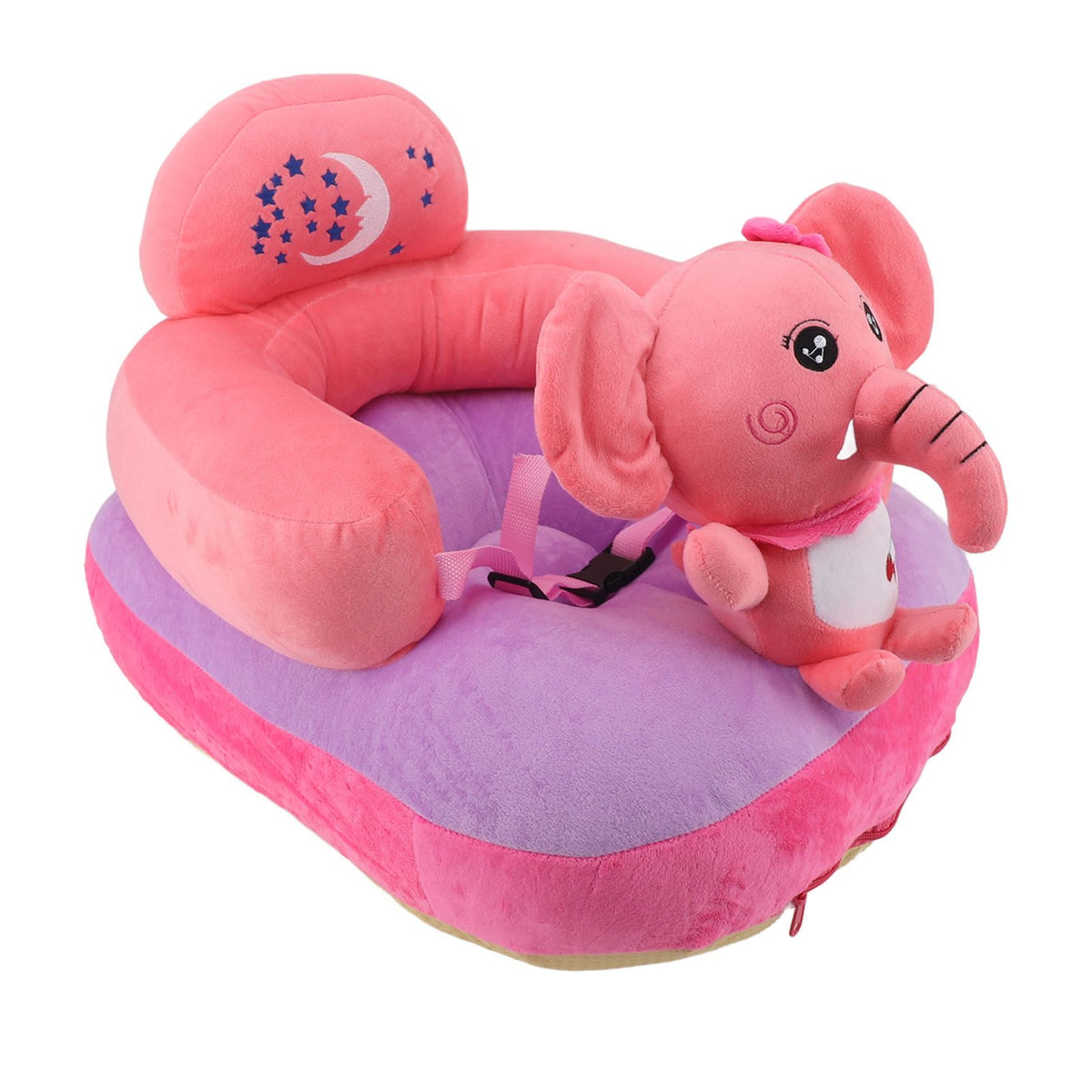 Baby Sofa Chair Floor Support Seat Plush Cute Cartoon Animal Angle Adjustable Baby Learning to Sit Chair with USB Cable for Toddlers Boys Girls Elephant
