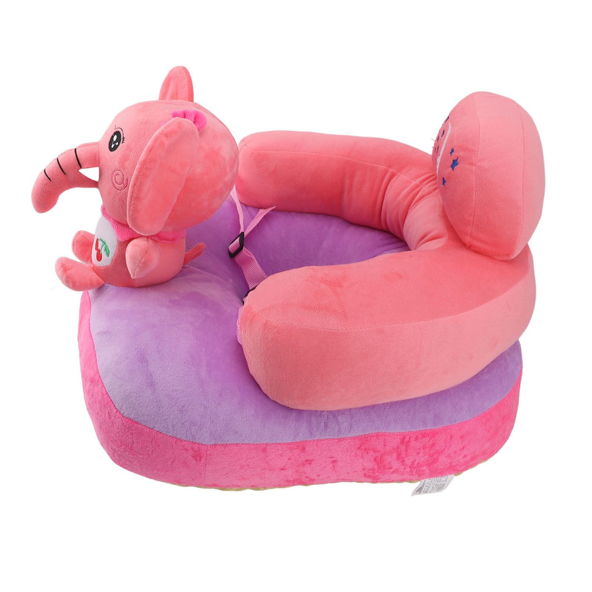 Baby Sofa Chair Floor Support Seat Plush Cute Cartoon Animal Angle Adjustable Baby Learning to Sit Chair with USB Cable for Toddlers Boys Girls Elephant