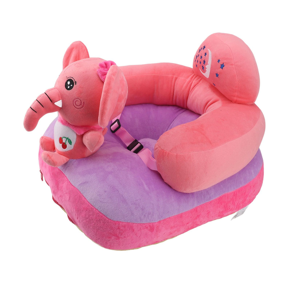Baby Sofa Chair Floor Support Seat Plush Cute Cartoon Animal Angle Adjustable Baby Learning to Sit Chair with USB Cable for Toddlers Boys Girls Elephant