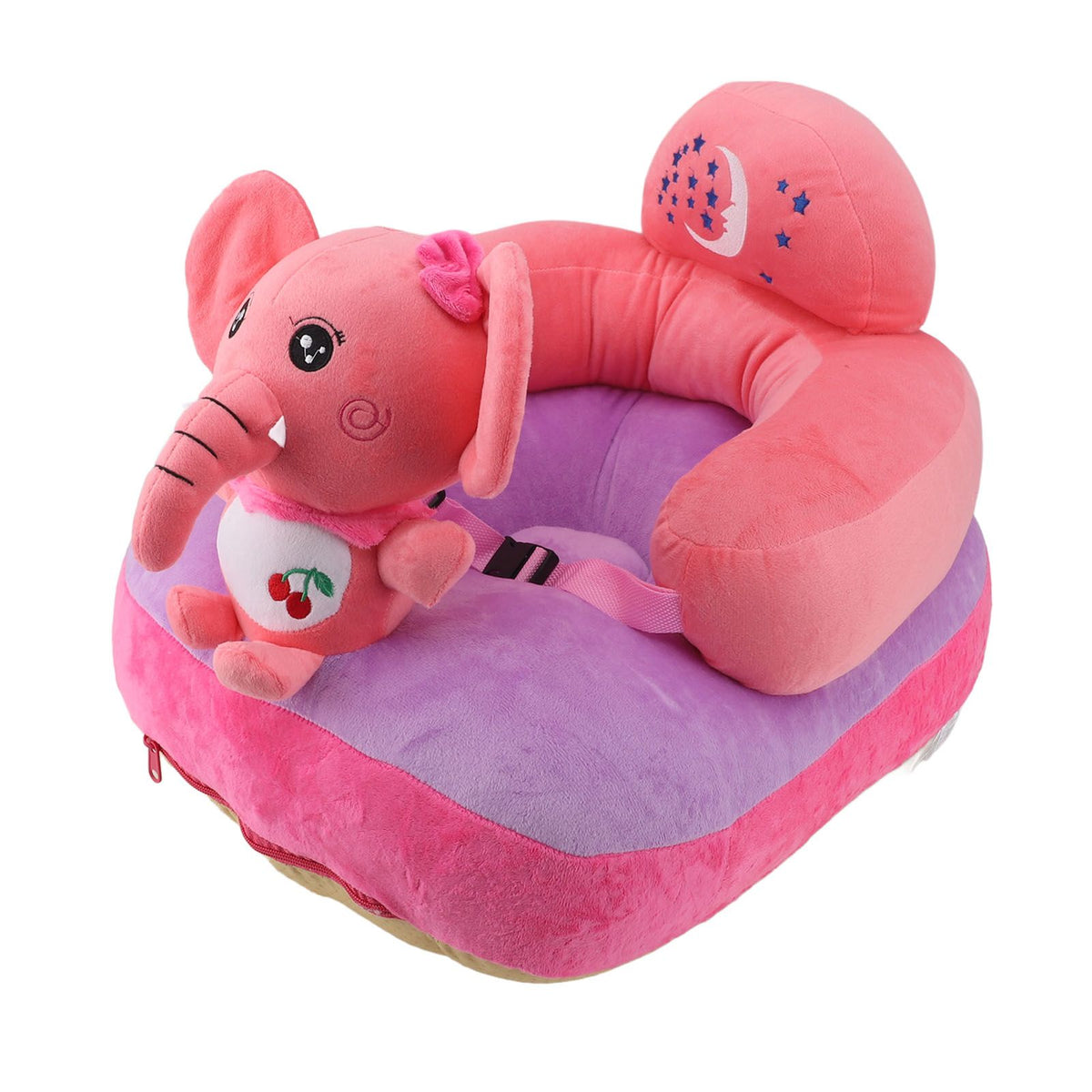 Baby Sofa Chair Floor Support Seat Plush Cute Cartoon Animal Angle Adjustable Baby Learning to Sit Chair with USB Cable for Toddlers Boys Girls Elephant