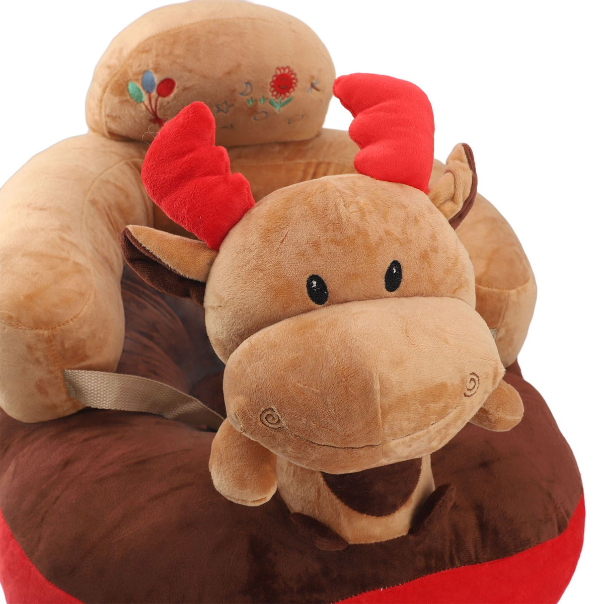 Baby Sofa Chair Floor Support Seat Plush Cute Cartoon Animal Angle Adjustable Baby Learning to Sit Chair with USB Cable for Toddlers Boys Girls Deer