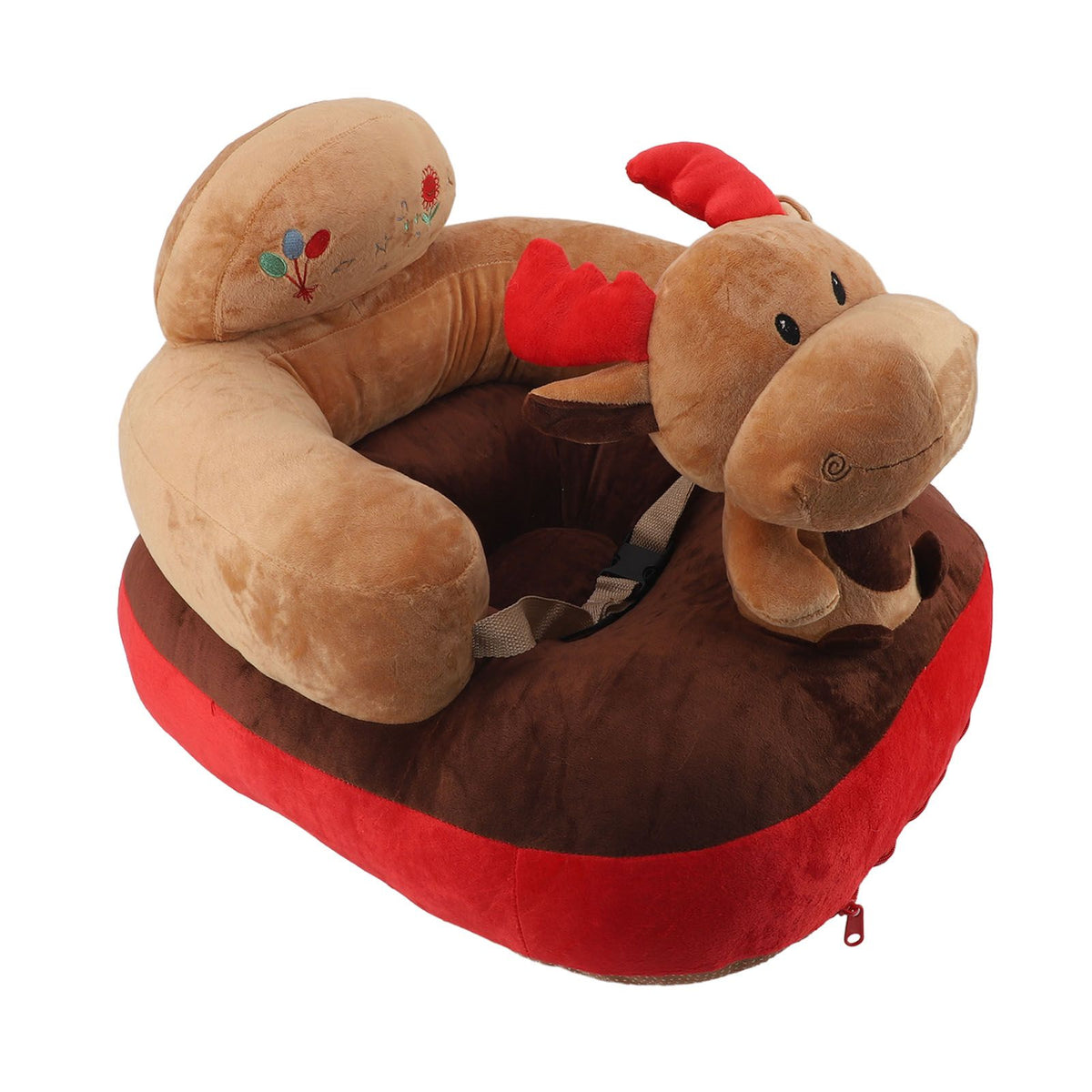 Baby Sofa Chair Floor Support Seat Plush Cute Cartoon Animal Angle Adjustable Baby Learning to Sit Chair with USB Cable for Toddlers Boys Girls Deer