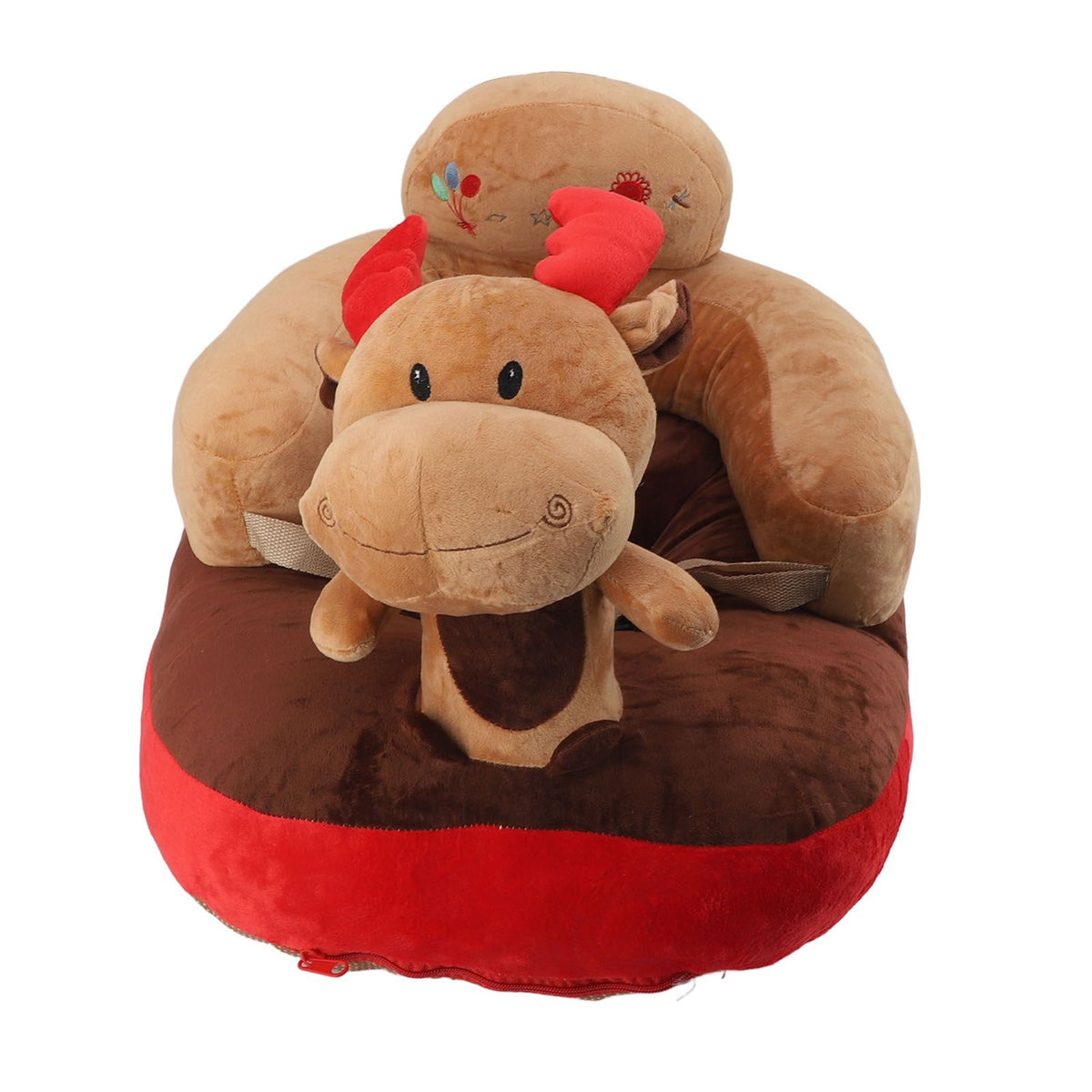 Baby Sofa Chair Floor Support Seat Plush Cute Cartoon Animal Angle Adjustable Baby Learning to Sit Chair with USB Cable for Toddlers Boys Girls Deer