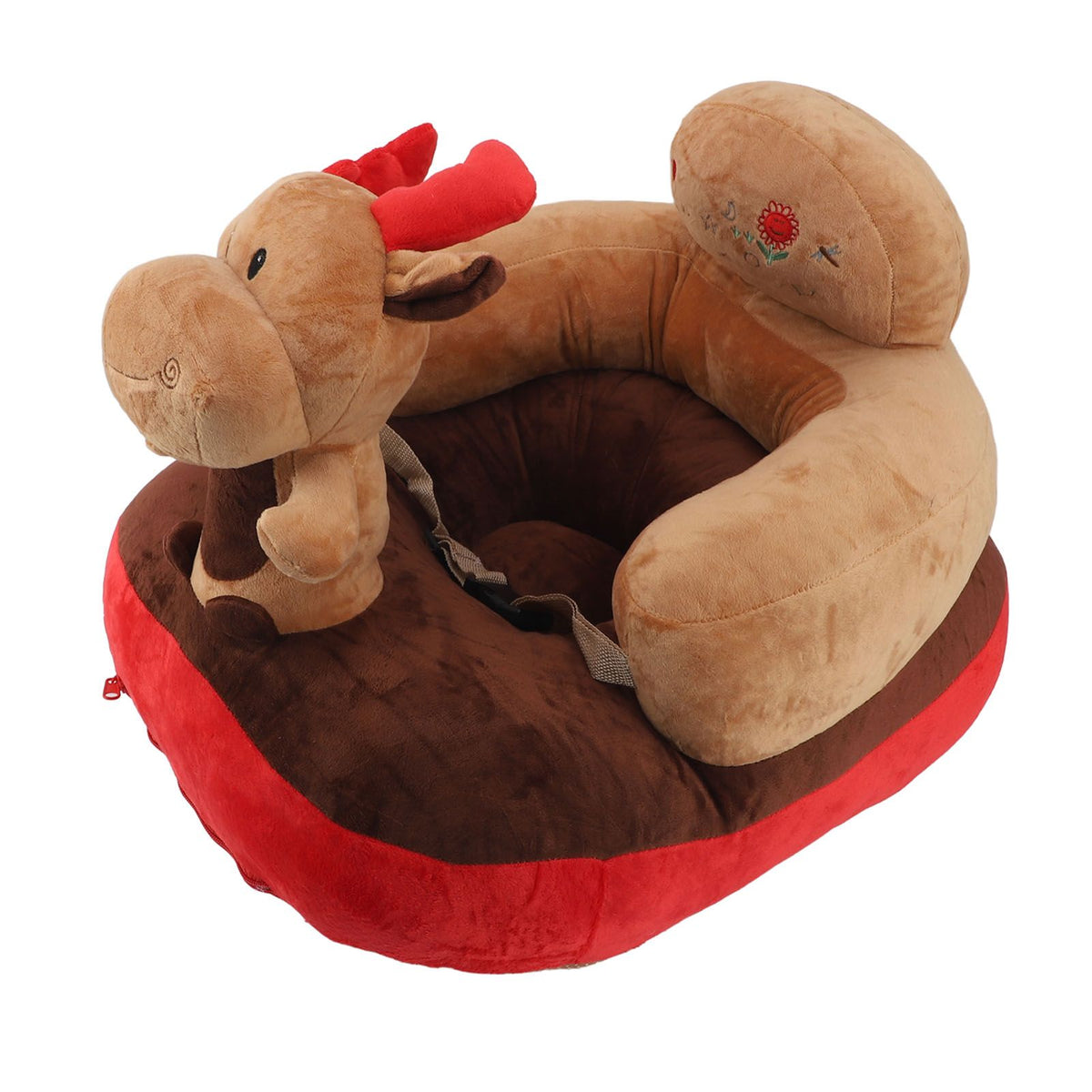 Baby Sofa Chair Floor Support Seat Plush Cute Cartoon Animal Angle Adjustable Baby Learning to Sit Chair with USB Cable for Toddlers Boys Girls Deer